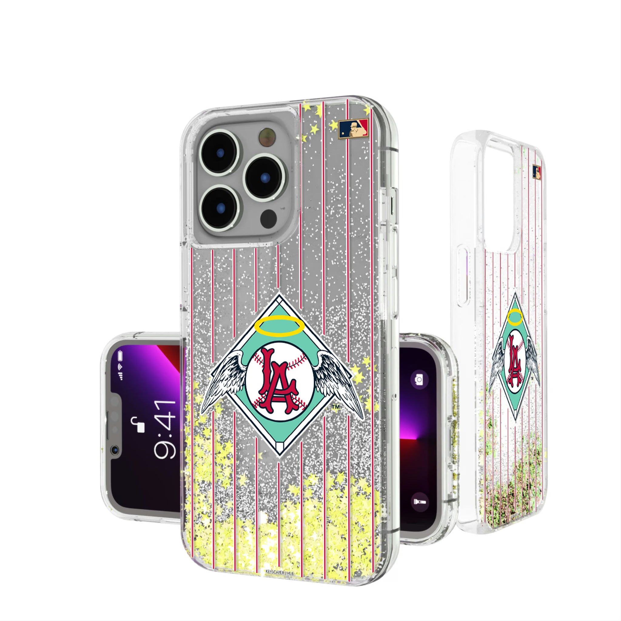 LA Angels 1961-1965 - Cooperstown Collection Pinstripe iPhone Glitter Phone Case for Apple iPhone