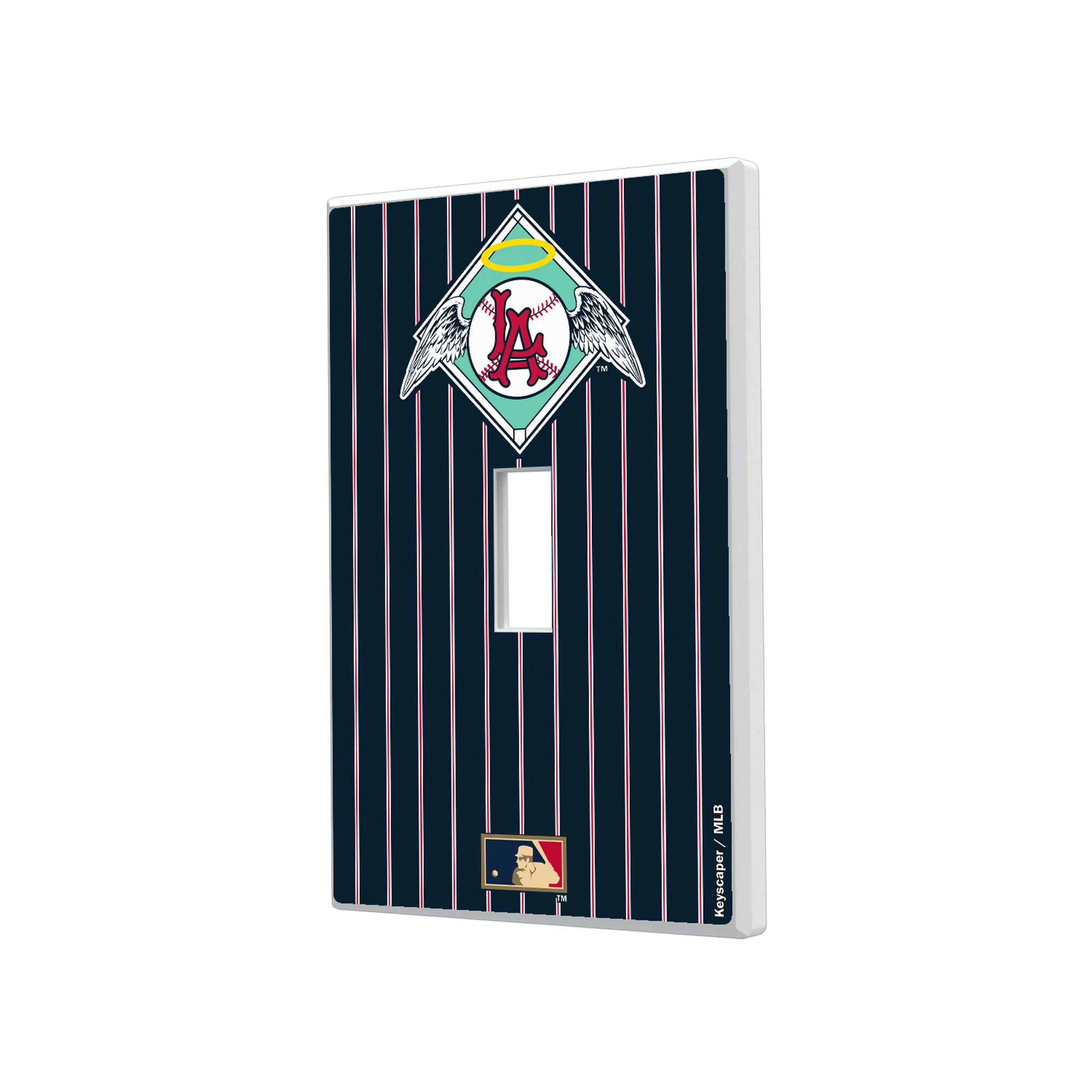 LA Angels 1961-1965 - Cooperstown Collection Pinstripe Hidden-Screw Light Switch Plate#Style_Single Toggle