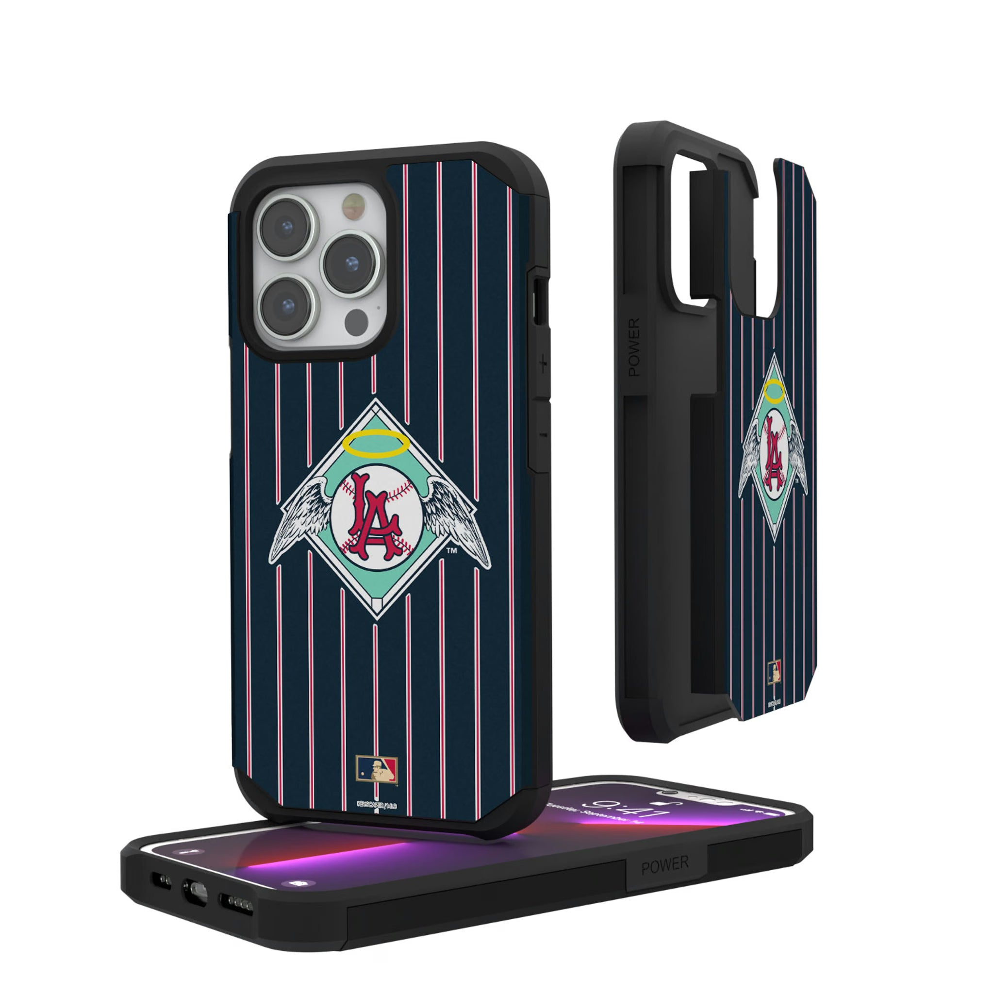 LA Angels 1961-1965 - Cooperstown Collection Pinstripe iPhone Rugged Phone Case for Apple iPhone