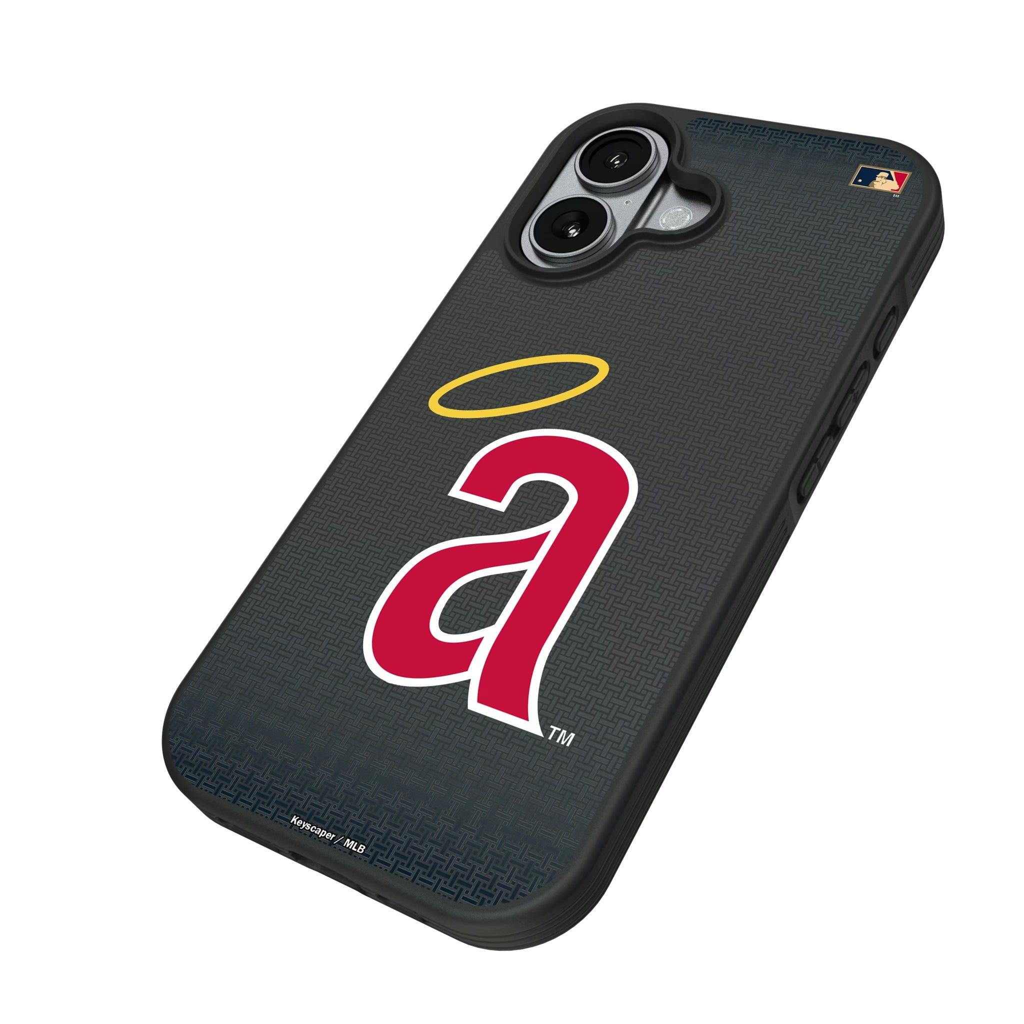 LA Angels 1971 - Cooperstown Collection Linen iPhone Bump Phone Case for Apple iPhone - Isometric View#Device_iPhone 17