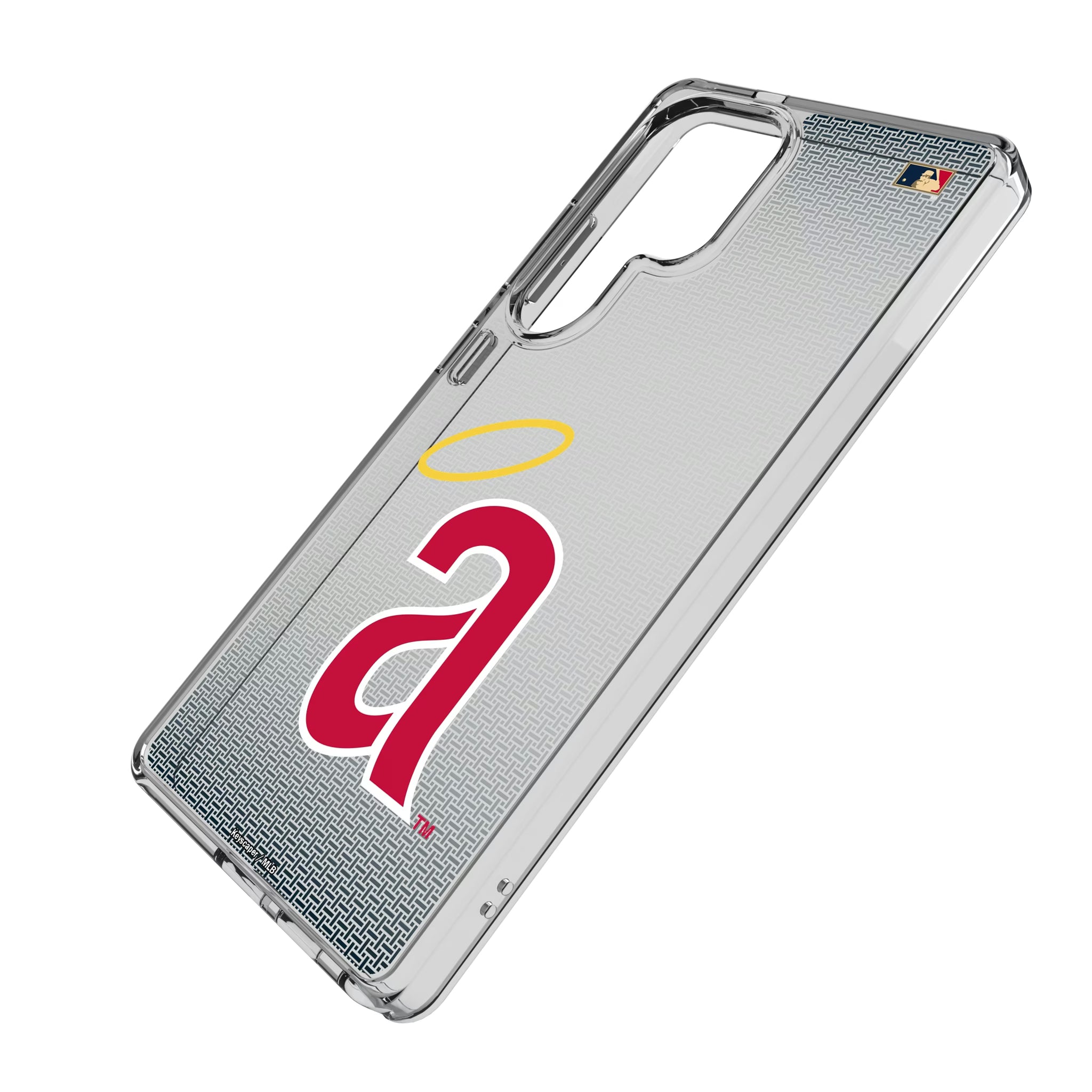 LA Angels 1971 - Cooperstown Collection Linen Galaxy Clear Phone Case for Samsung Galaxy - Isometric View