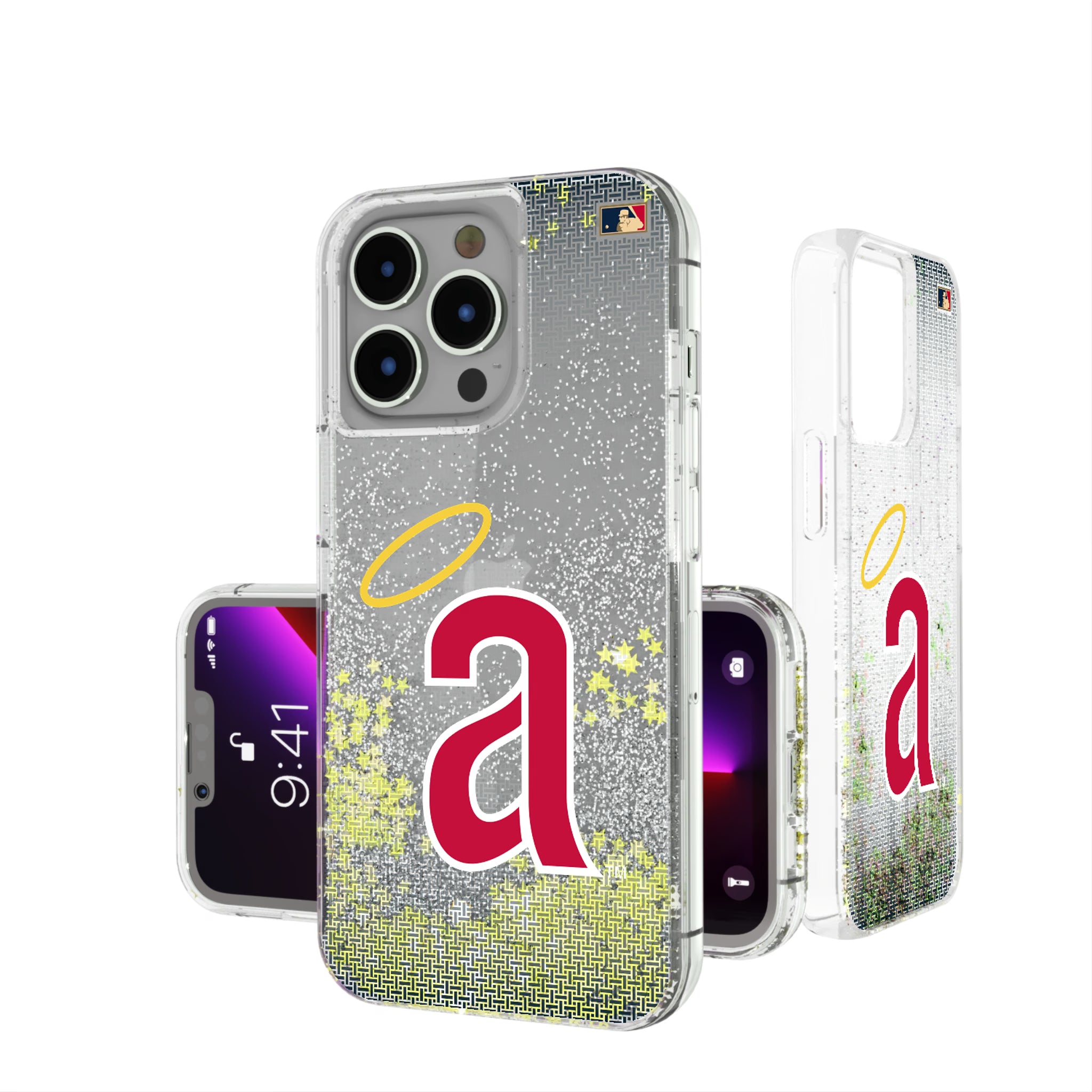 LA Angels 1971 - Cooperstown Collection Linen iPhone Glitter Phone Case for Apple iPhone
