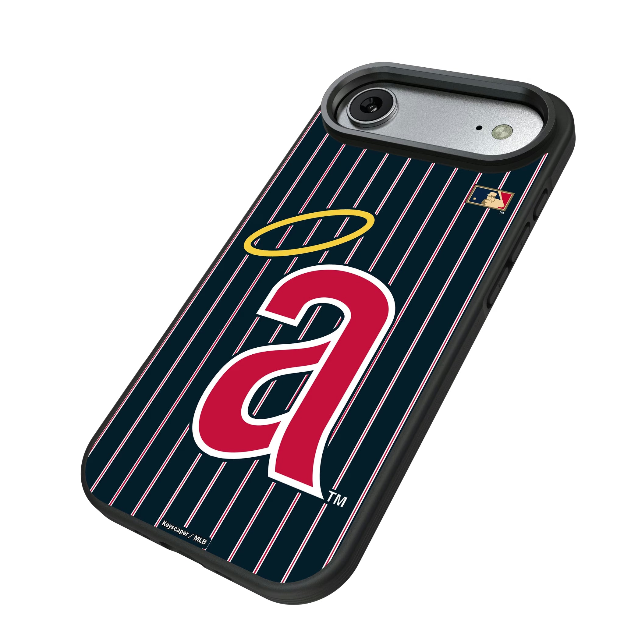 LA Angels 1971 - Cooperstown Collection Pinstripe iPhone Bump Phone Case for Apple iPhone - Isometric View#Device_iPhone Air