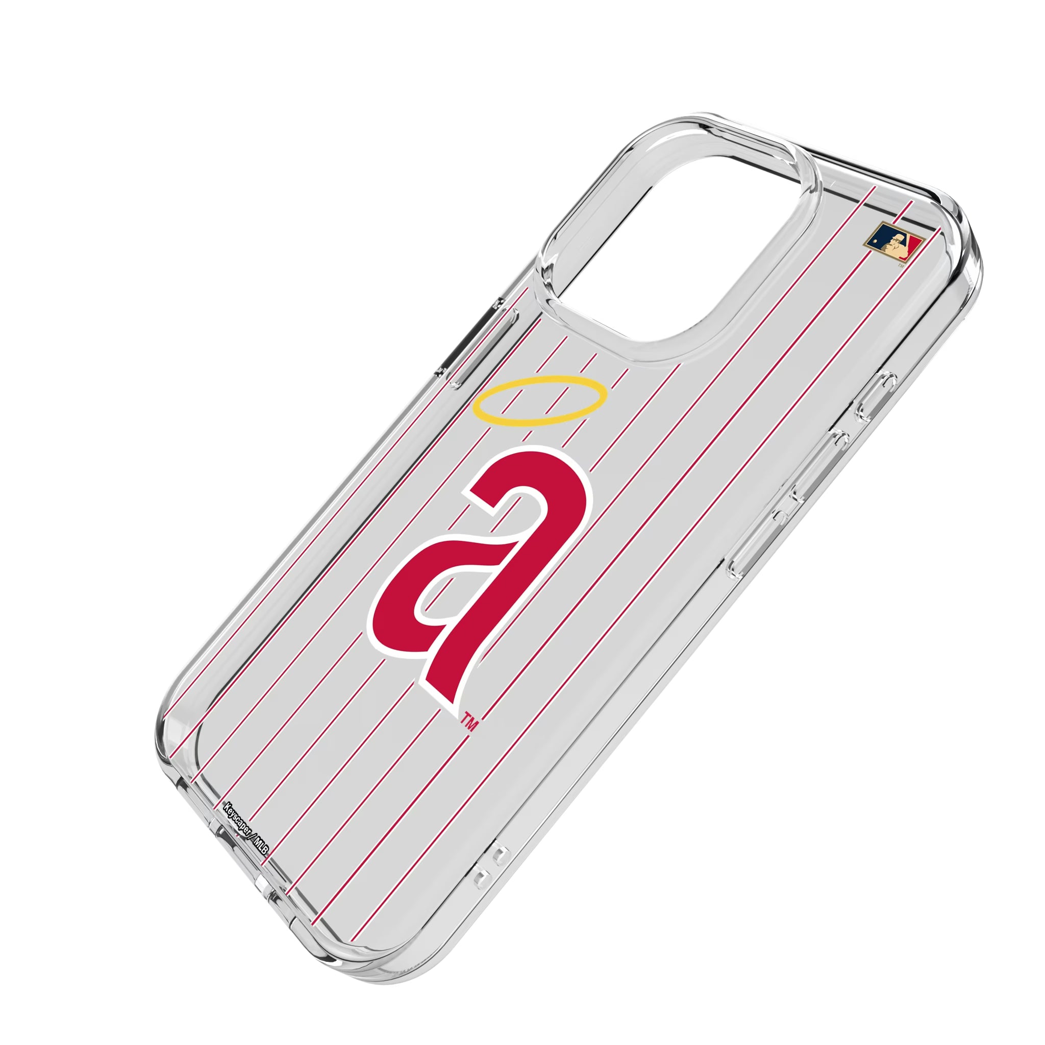 LA Angels 1971 - Cooperstown Collection Pinstripe iPhone Clear Phone Case for Apple iPhone - Isometric View