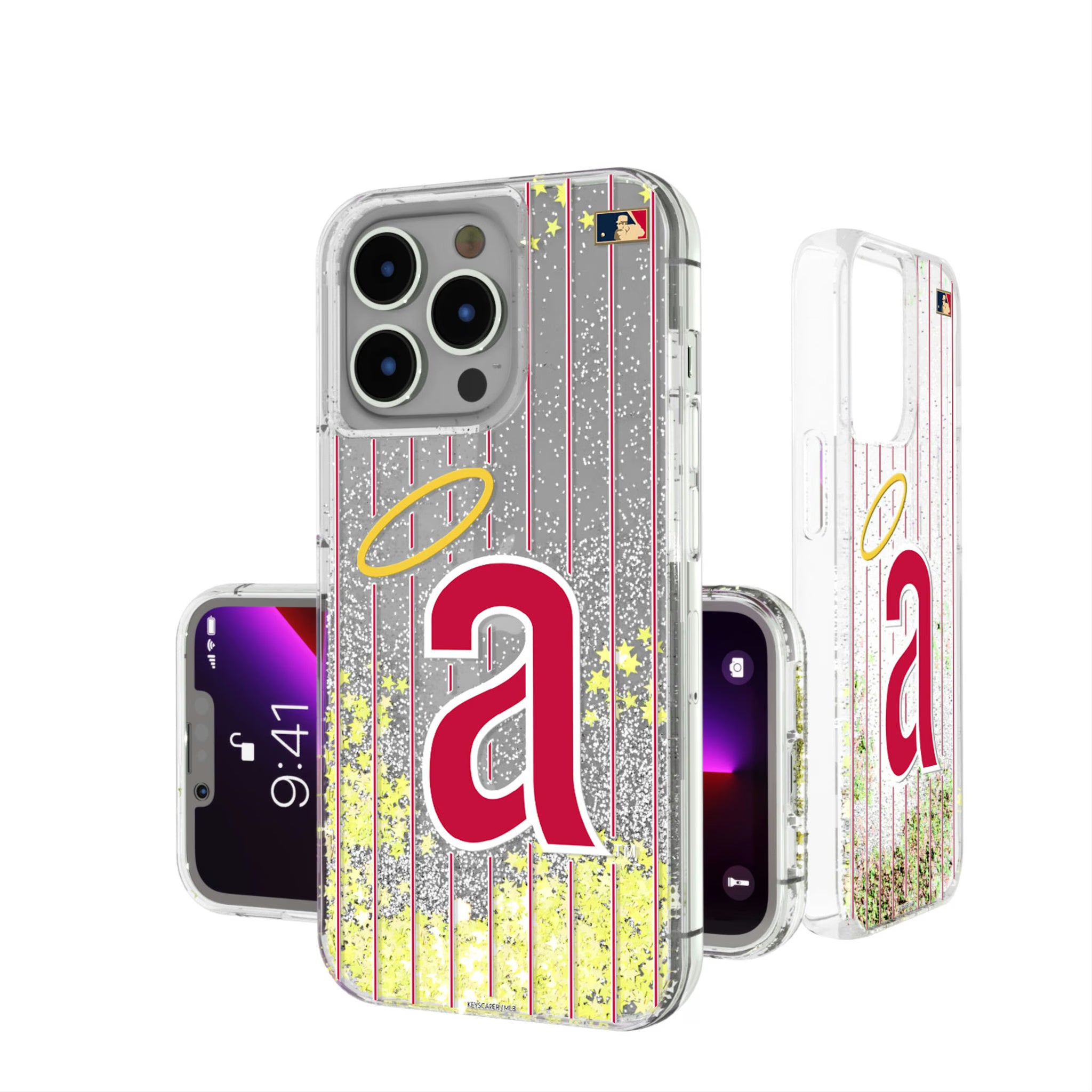 LA Angels 1971 - Cooperstown Collection Pinstripe iPhone Glitter Phone Case for Apple iPhone