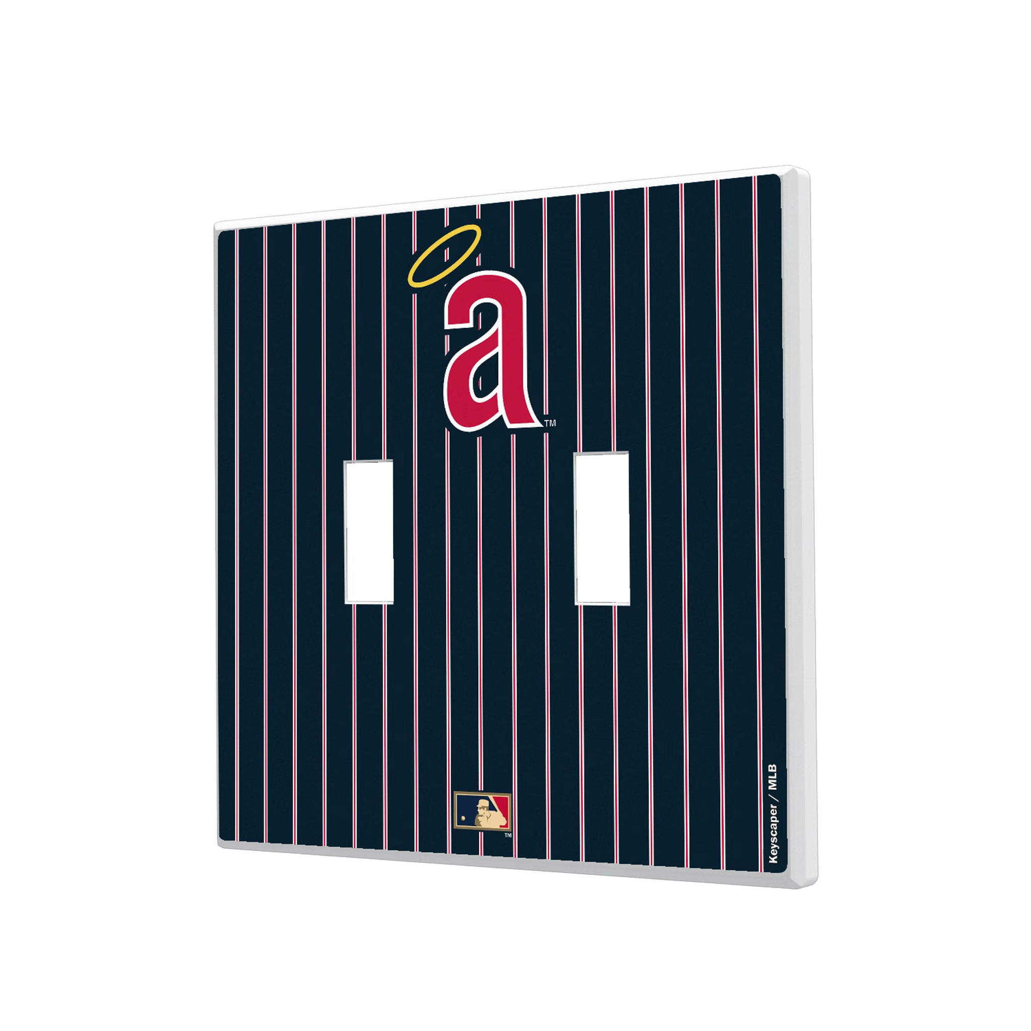 LA Angels 1971 - Cooperstown Collection Pinstripe Hidden-Screw Light Switch Plate#Style_Double Toggle