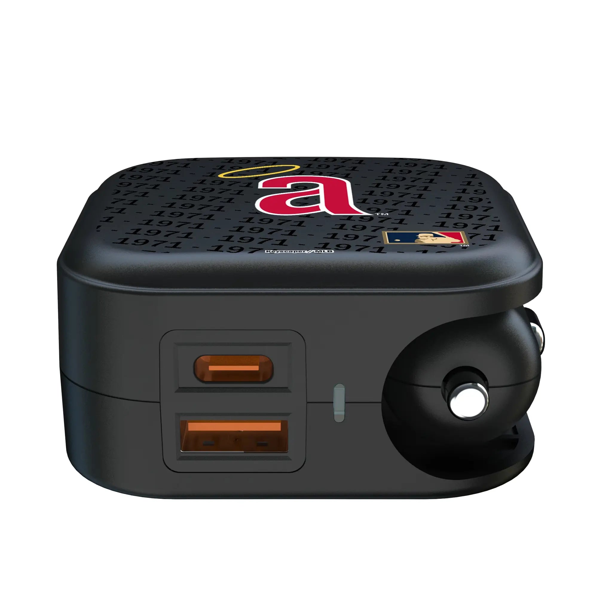 LA Angels 1971 - Cooperstown Collection Text Backdrop 2 in 1 USB A/C Charger