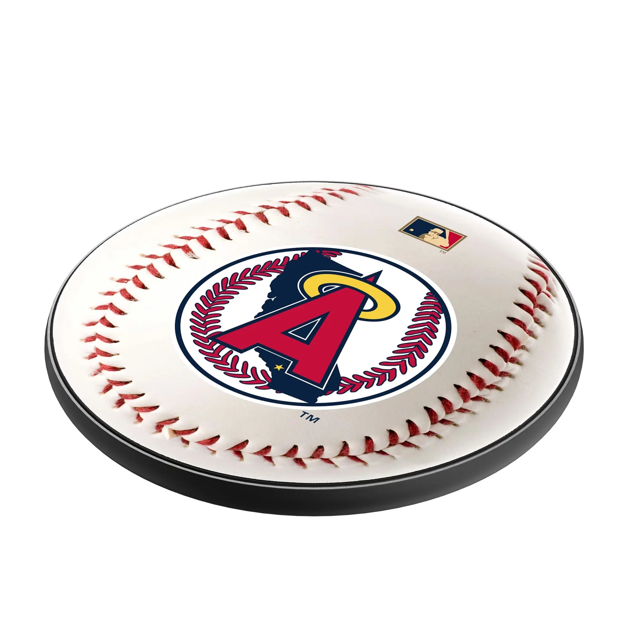 LA Angels 1986-1992 - Cooperstown Collection Baseball 15-Watt Wireless Charger - Isometric View