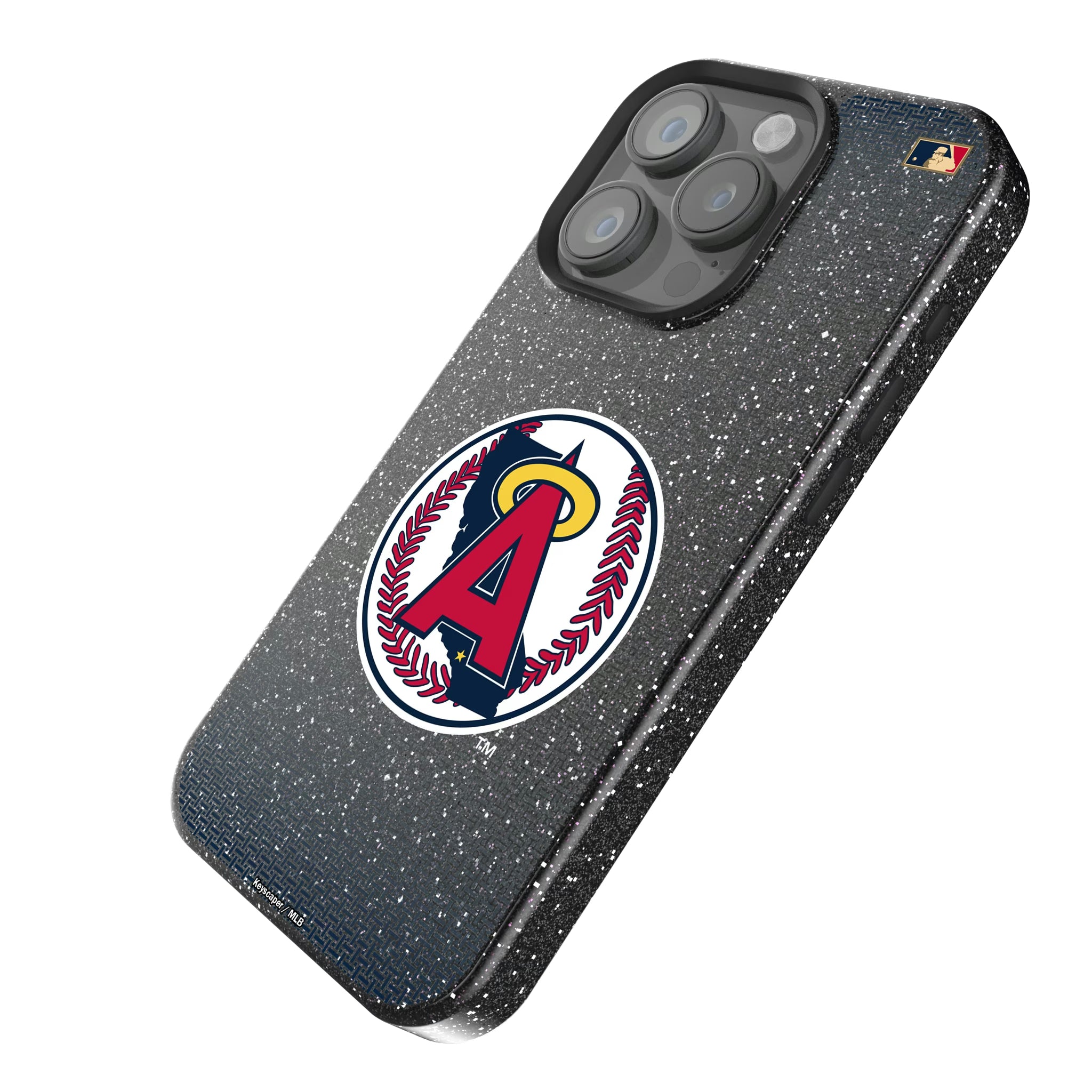 LA Angels 1986-1992 - Cooperstown Collection Linen iPhone Bling Phone Case for Apple iPhone - Isometric View