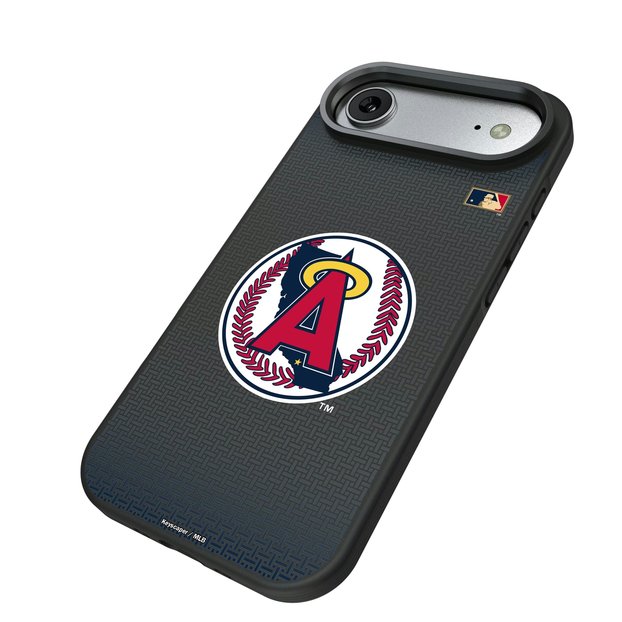 LA Angels 1986-1992 - Cooperstown Collection Linen iPhone Bump Phone Case for Apple iPhone - Isometric View#Device_iPhone Air