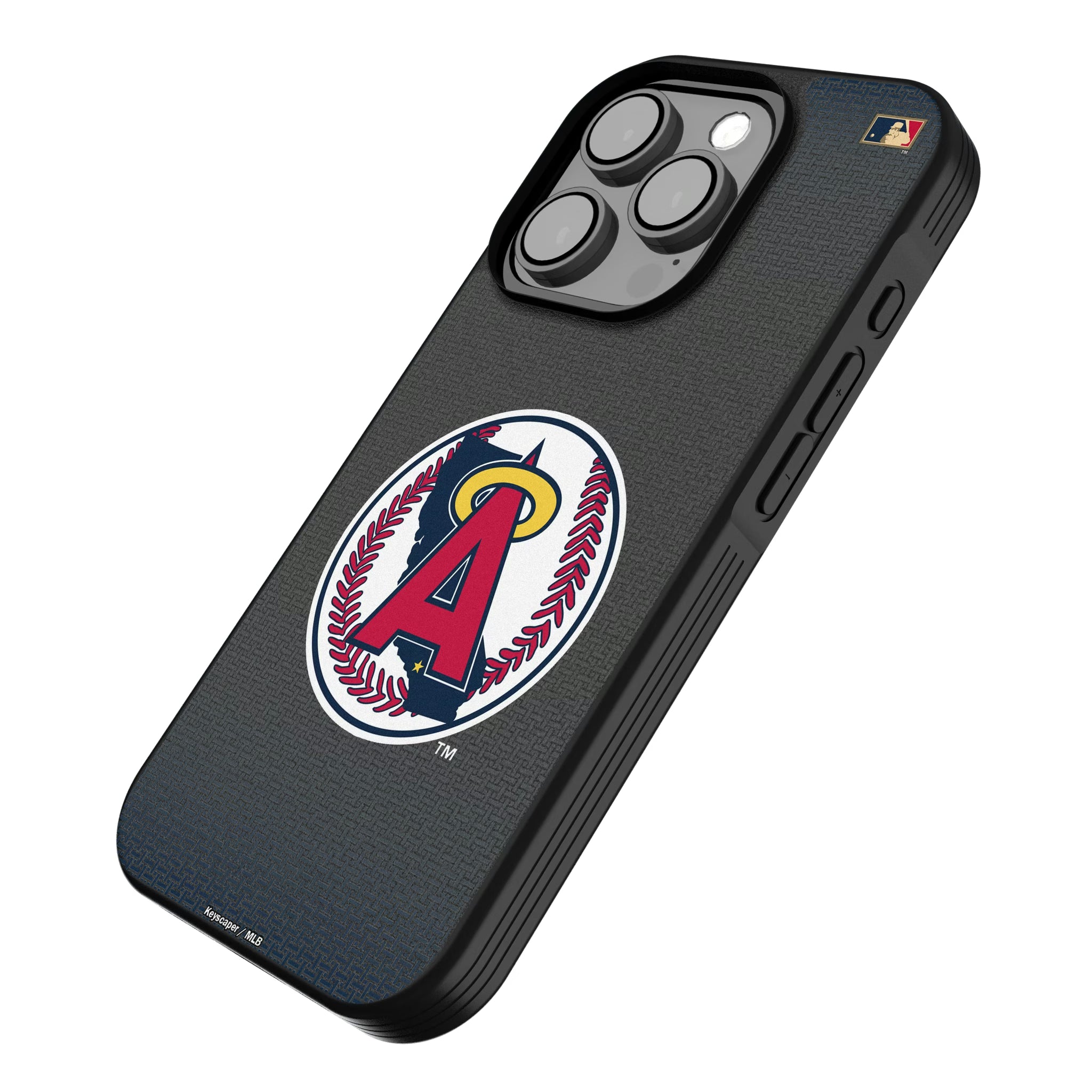 LA Angels 1986-1992 - Cooperstown Collection Linen iPhone Bump Phone Case for Apple iPhone - Isometric View