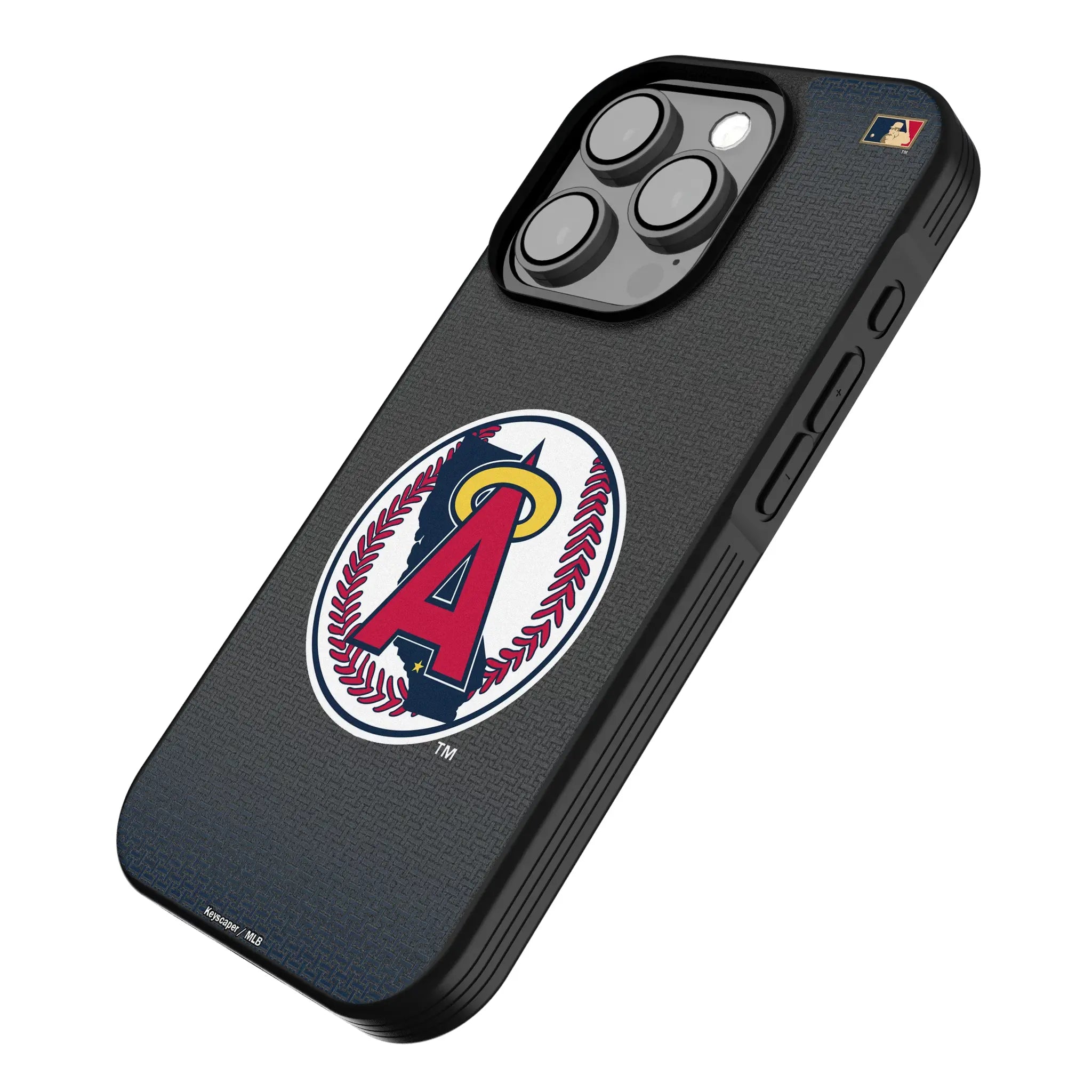 LA Angels 1986-1992 - Cooperstown Collection Linen iPhone Bump Phone Case for Apple iPhone - Isometric View