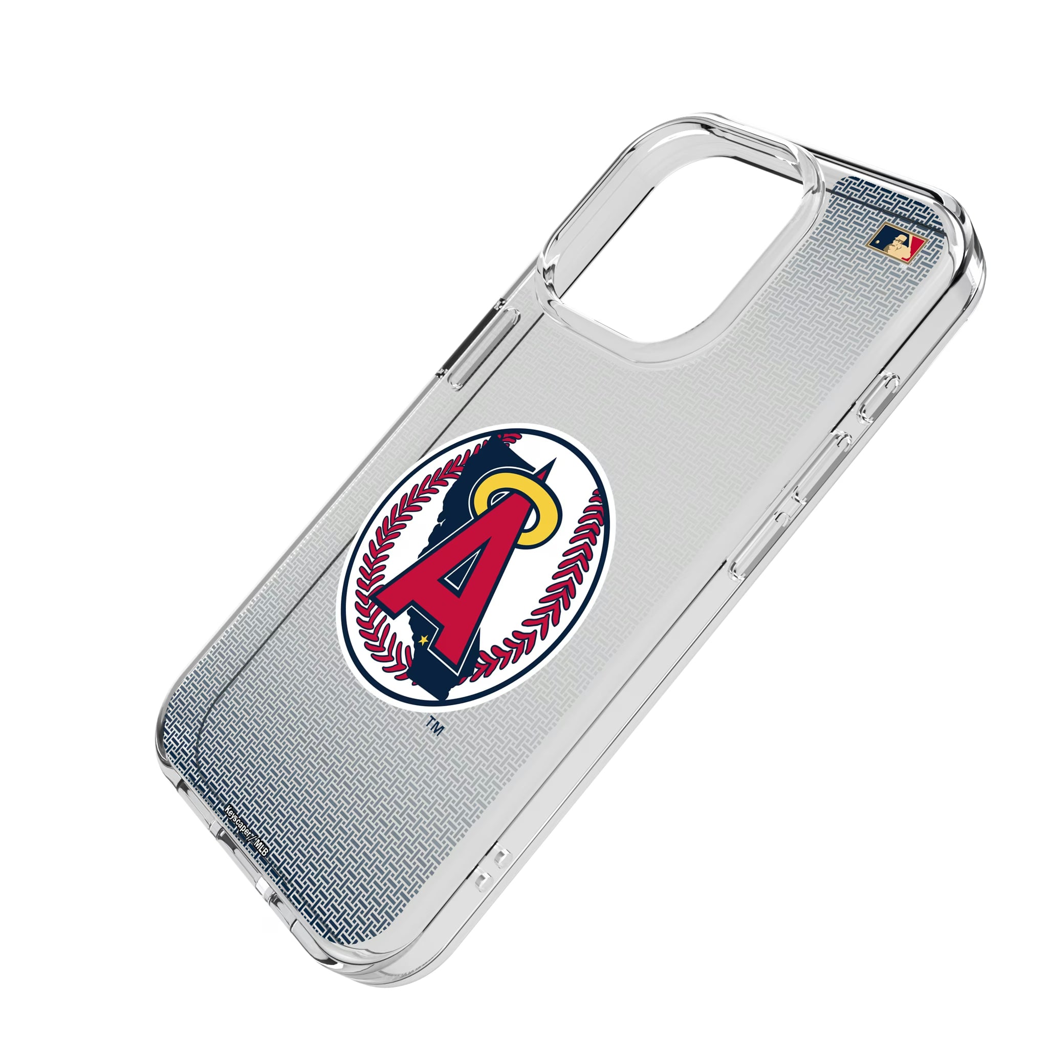 LA Angels 1986-1992 - Cooperstown Collection Linen iPhone Clear Phone Case for Apple iPhone - Isometric View