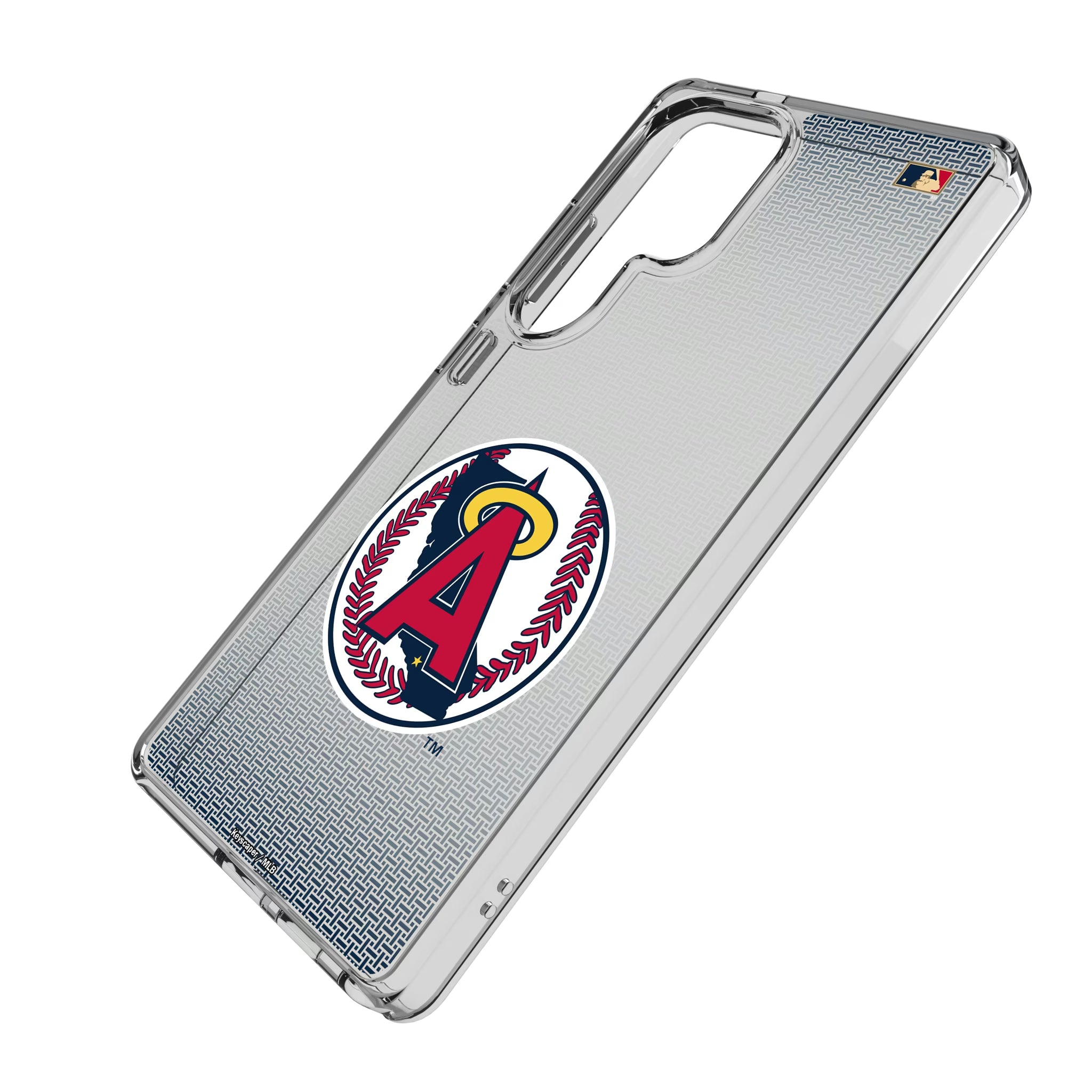 LA Angels 1986-1992 - Cooperstown Collection Linen Galaxy Clear Phone Case for Samsung Galaxy - Isometric View