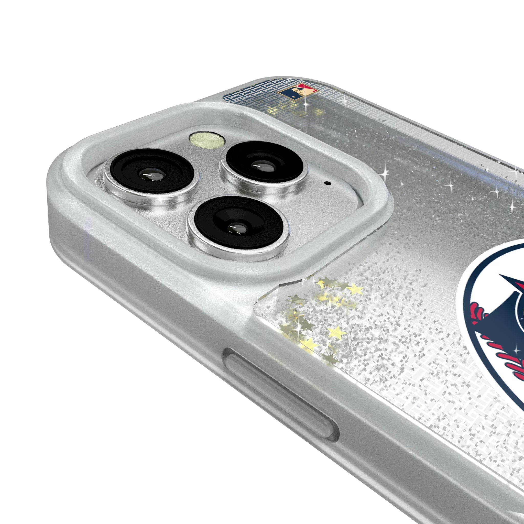 LA Angels 1986-1992 - Cooperstown Collection Linen iPhone Glitter Phone Case for Apple iPhone - Detail#Device_iPhone 16 Pro