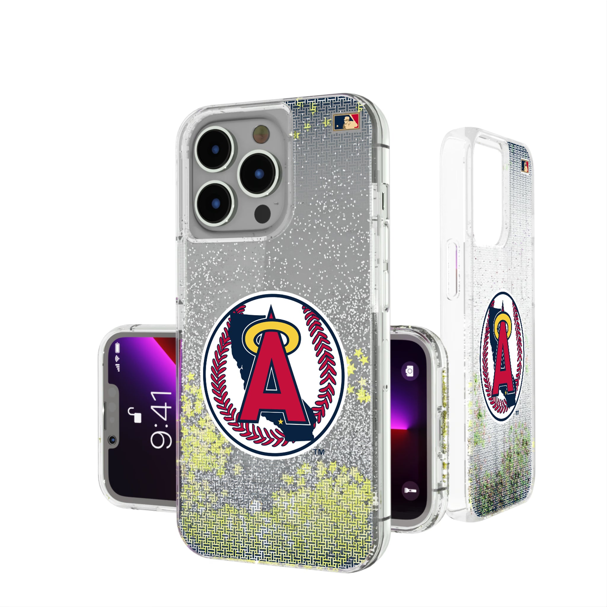LA Angels 1986-1992 - Cooperstown Collection Linen iPhone Glitter Phone Case for Apple iPhone