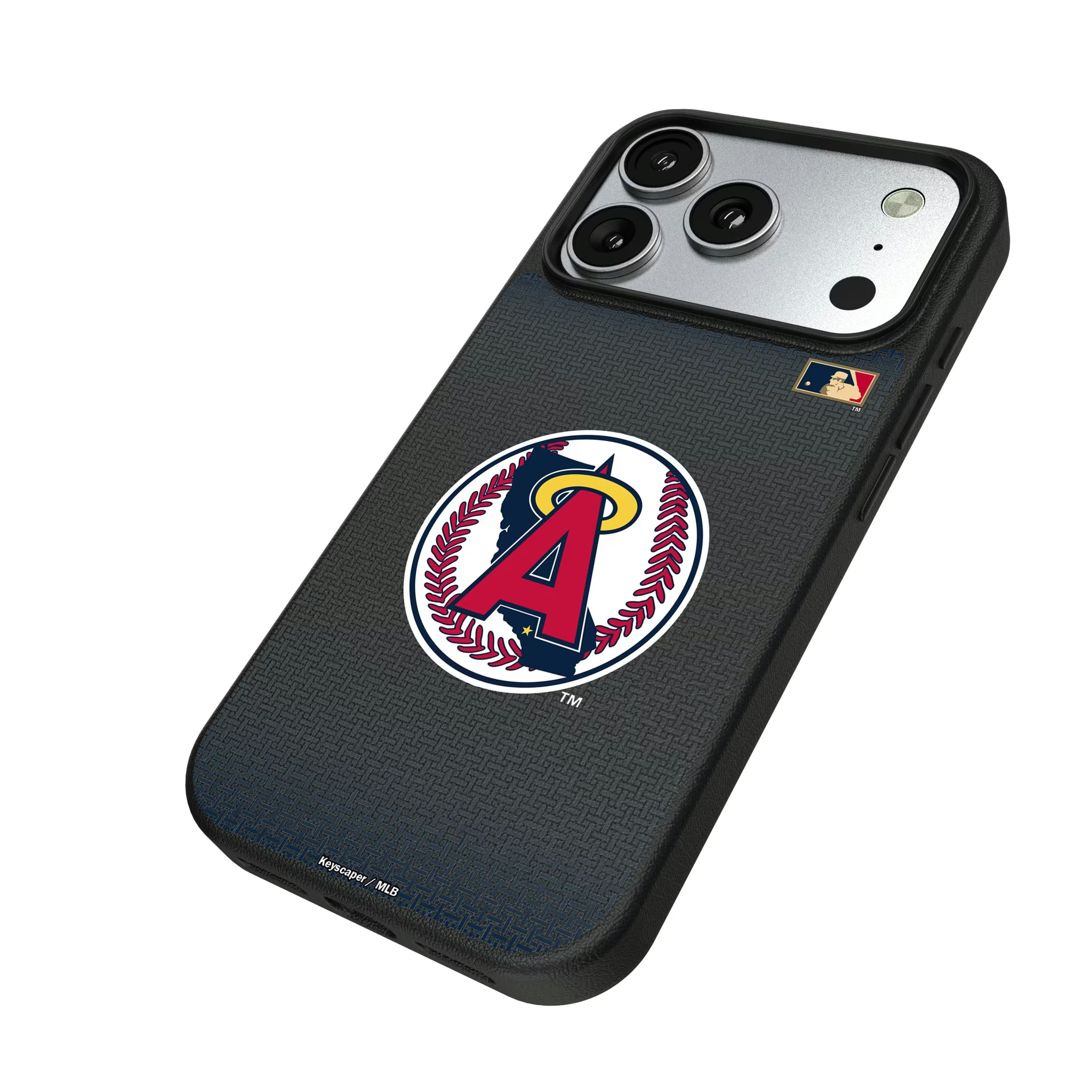 LA Angels 1986-1992 - Cooperstown Collection Linen iPhone MagSafe Compatible Phone Case for Apple iPhone - Isometric View#Device_iPhone 17 Pro