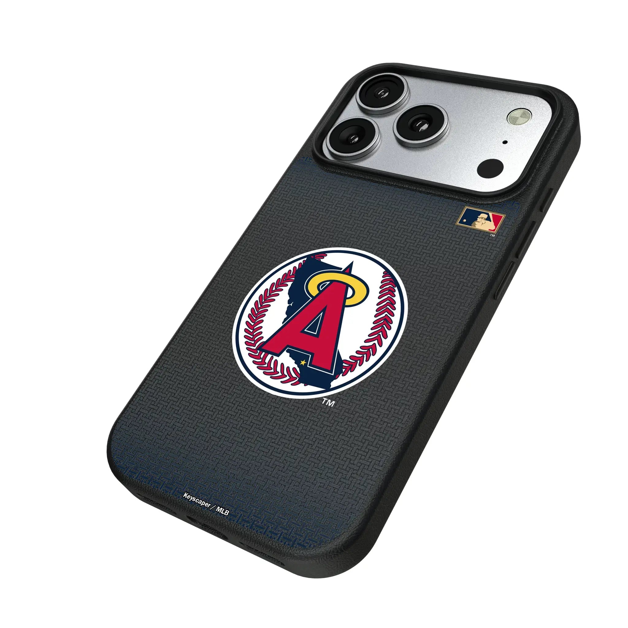 LA Angels 1986-1992 - Cooperstown Collection Linen iPhone MagSafe Compatible Phone Case for Apple iPhone - Isometric View#Device_iPhone 17 Pro