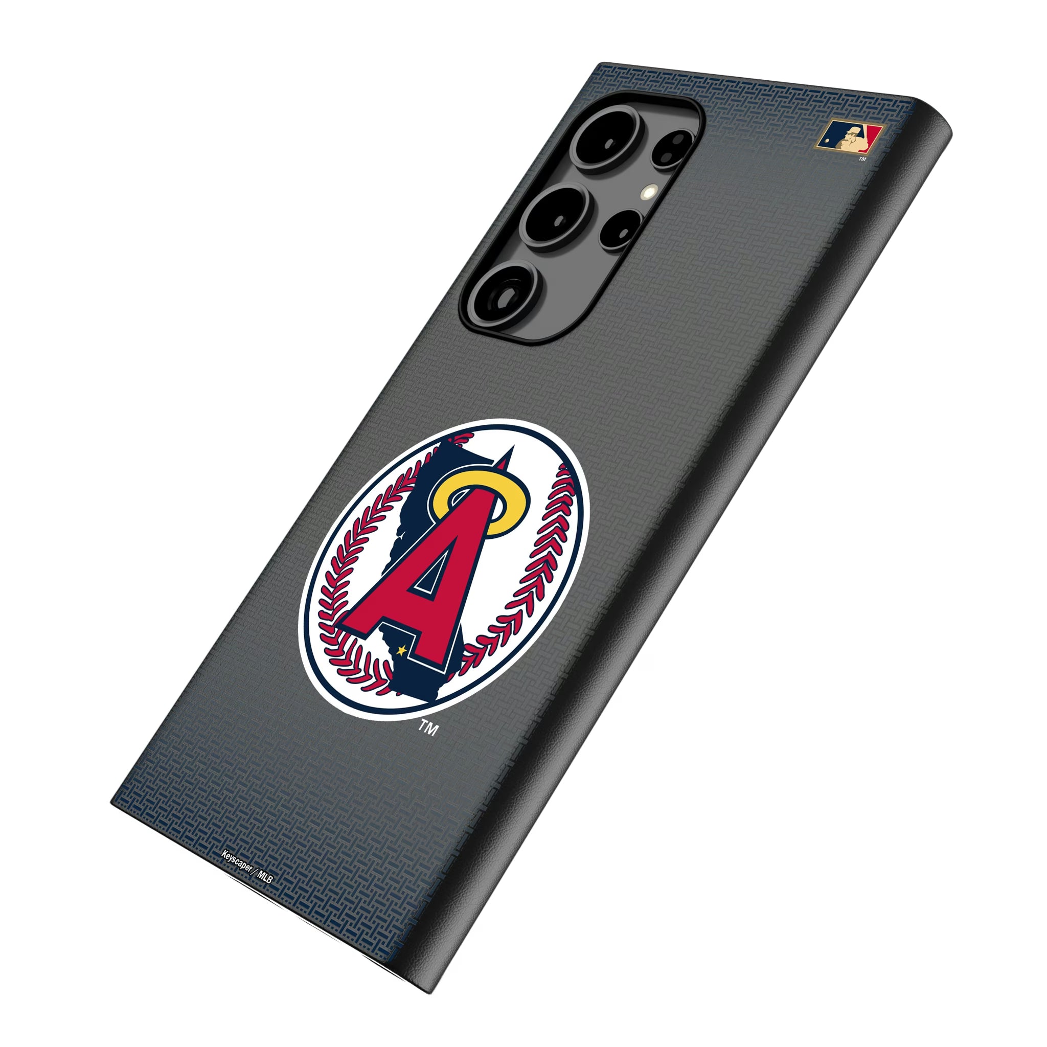 LA Angels 1986-1992 - Cooperstown Collection Linen Galaxy MagSafe Compatible Phone Case for Samsung Galaxy - Isometric View