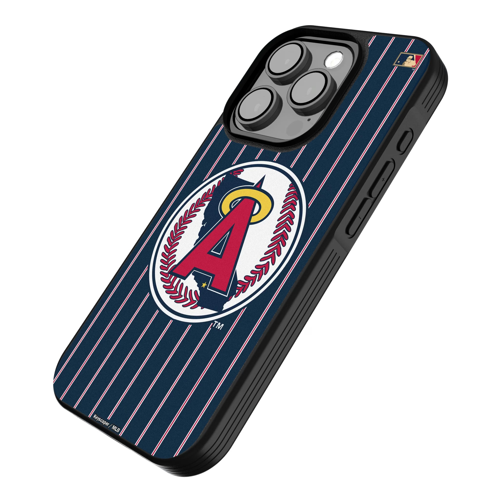 LA Angels 1986-1992 - Cooperstown Collection Pinstripe iPhone Bump Phone Case for Apple iPhone - Isometric View