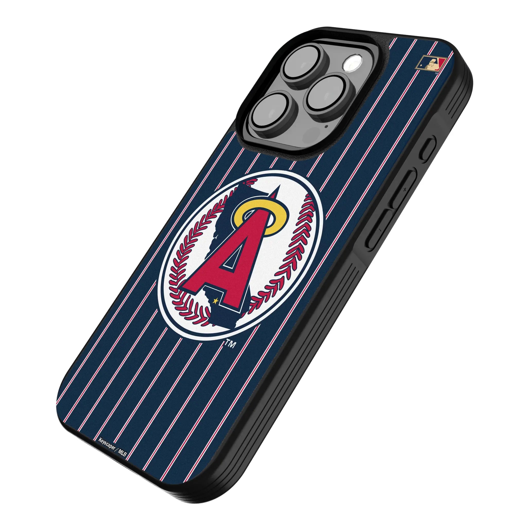 LA Angels 1986-1992 - Cooperstown Collection Pinstripe iPhone Bump Phone Case for Apple iPhone - Isometric View