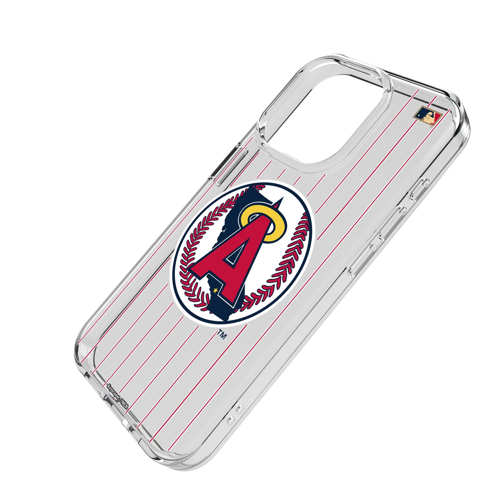 LA Angels 1986-1992 - Cooperstown Collection Pinstripe iPhone Clear Phone Case for Apple iPhone - Isometric View