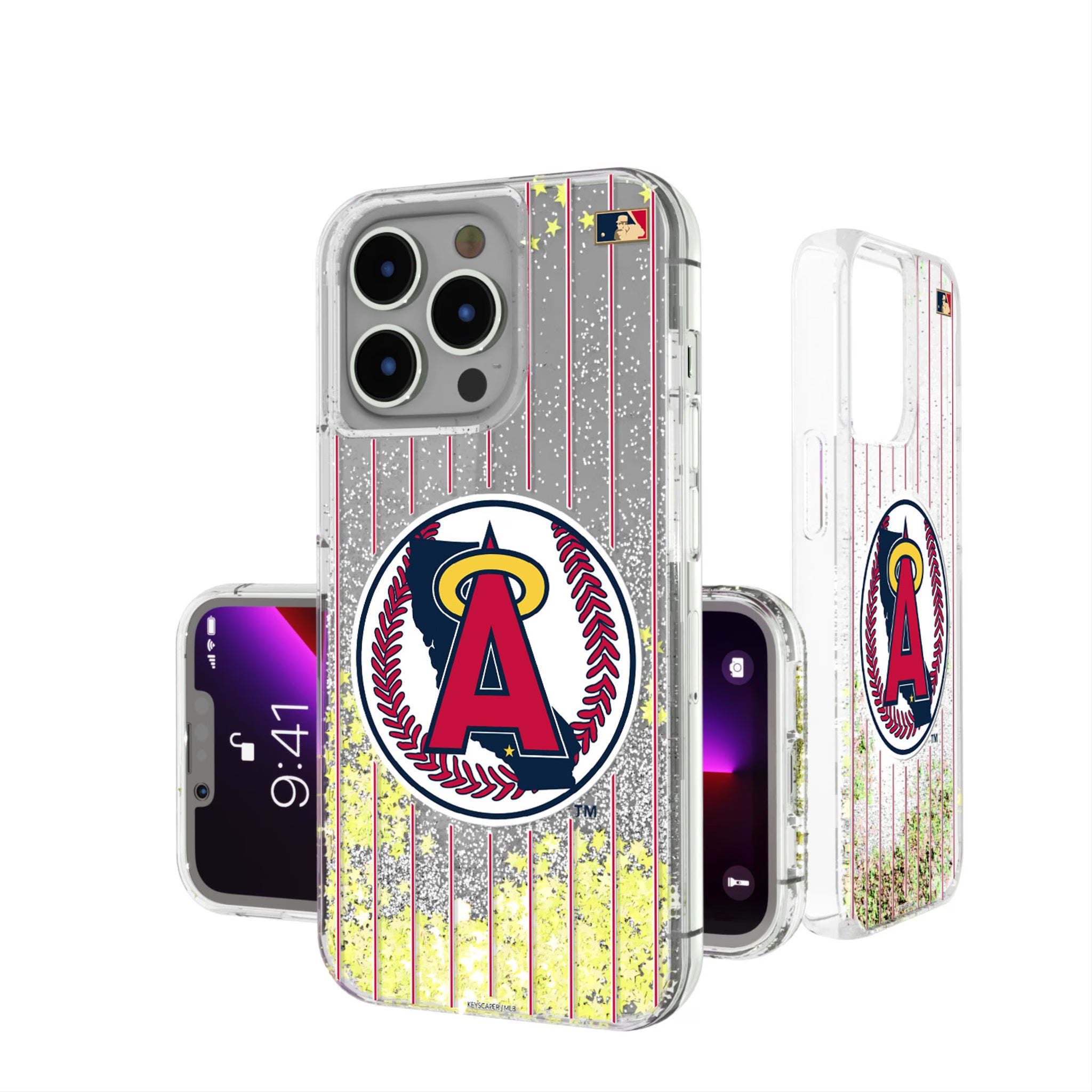 LA Angels 1986-1992 - Cooperstown Collection Pinstripe iPhone Glitter Phone Case for Apple iPhone