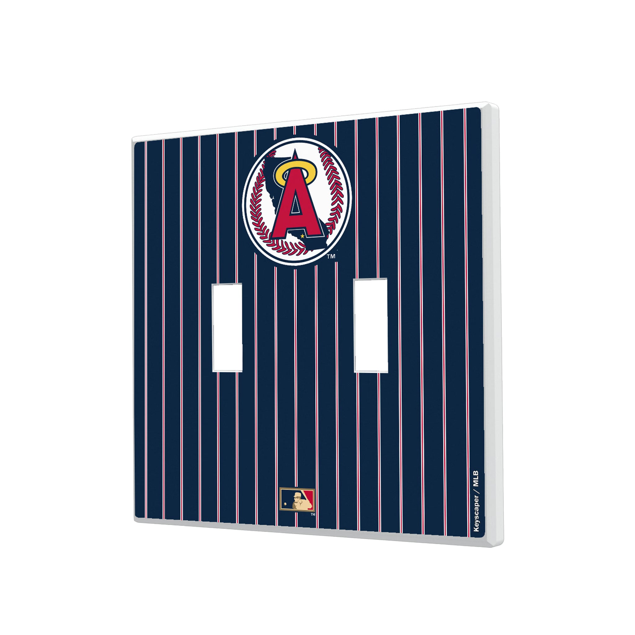 LA Angels 1986-1992 - Cooperstown Collection Pinstripe Hidden-Screw Light Switch Plate#Style_Double Toggle