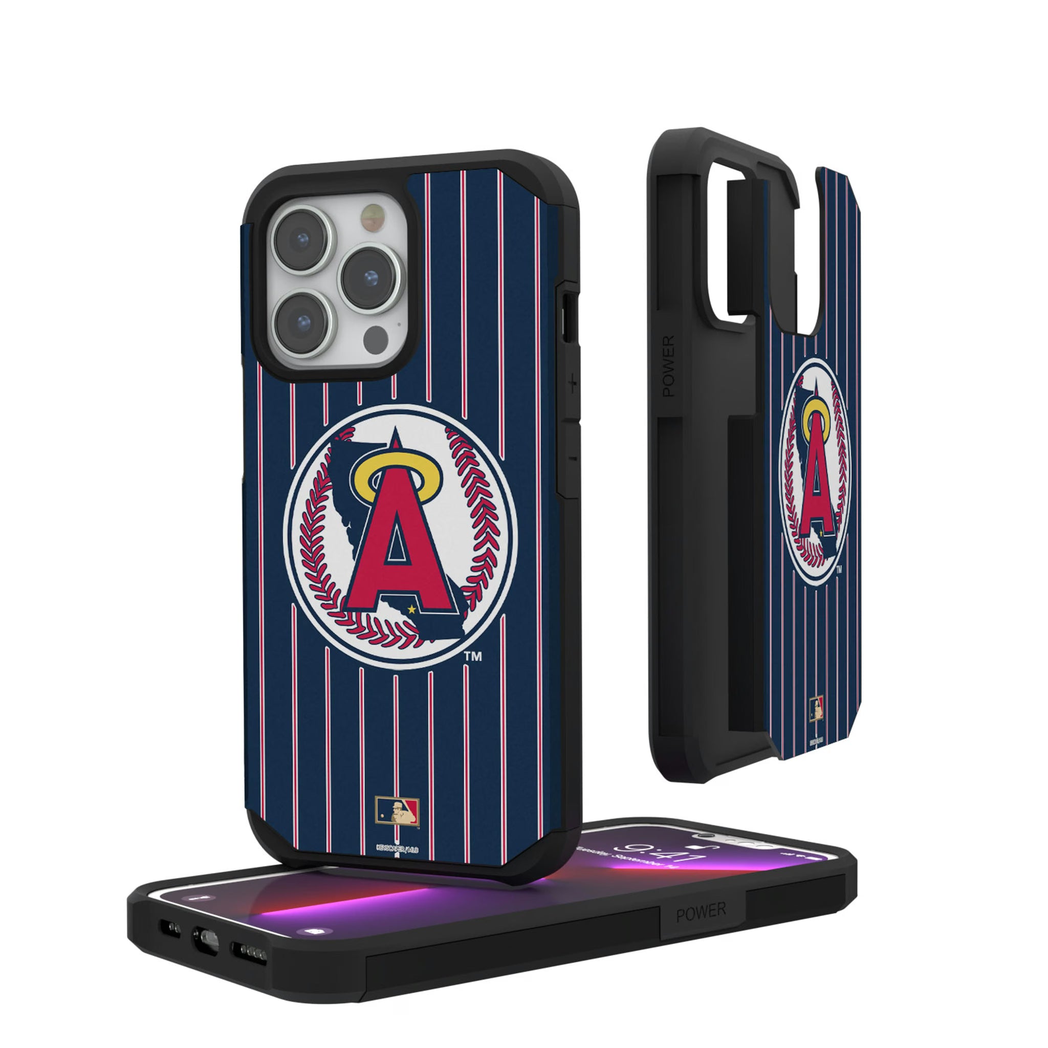 LA Angels 1986-1992 - Cooperstown Collection Pinstripe iPhone Rugged Phone Case for Apple iPhone