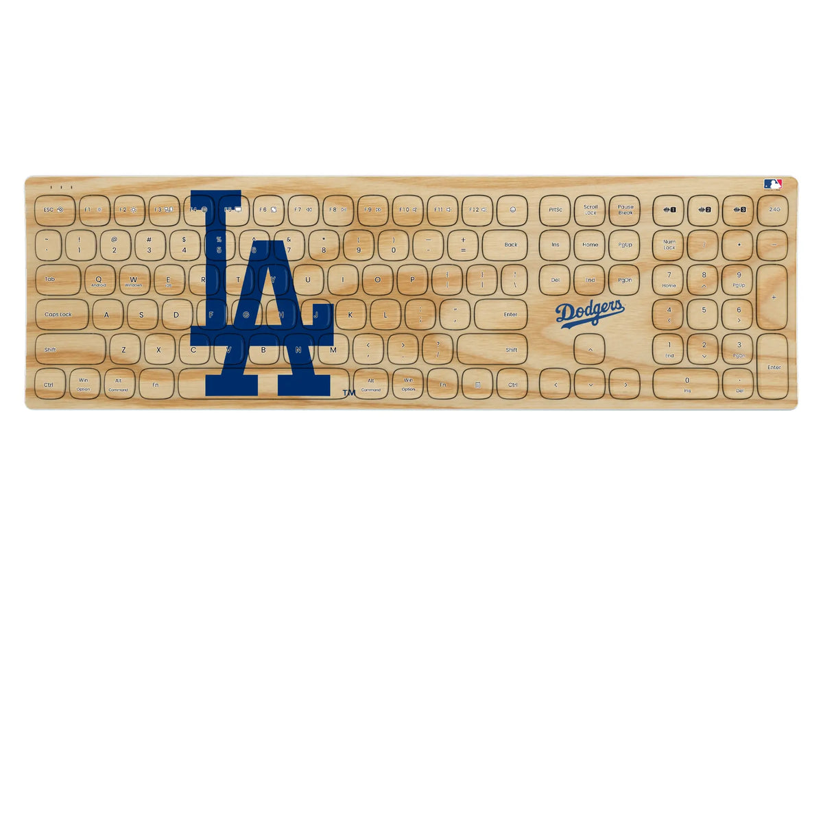 LA Dodgers Baseball Bat KKB605 Curved Wireless Keyboard