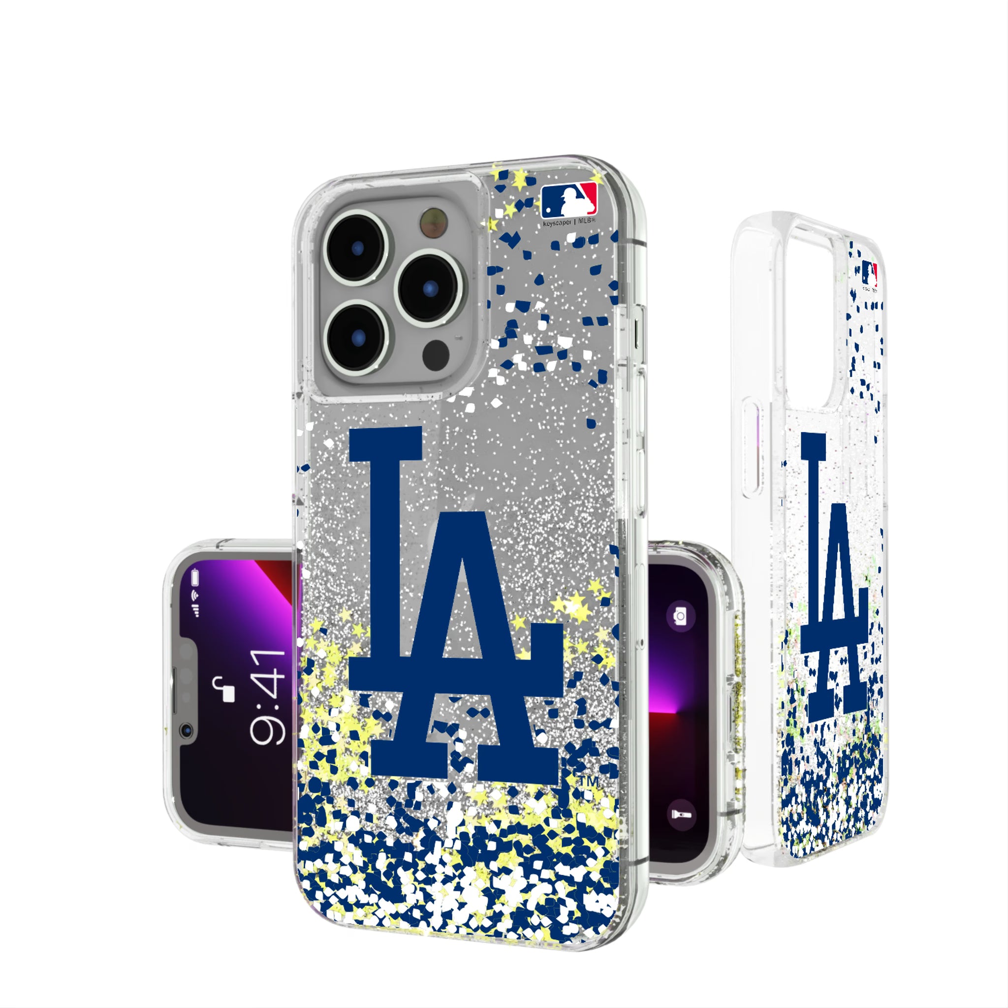 LA Dodgers Confetti iPhone Glitter Phone Case for Apple iPhone