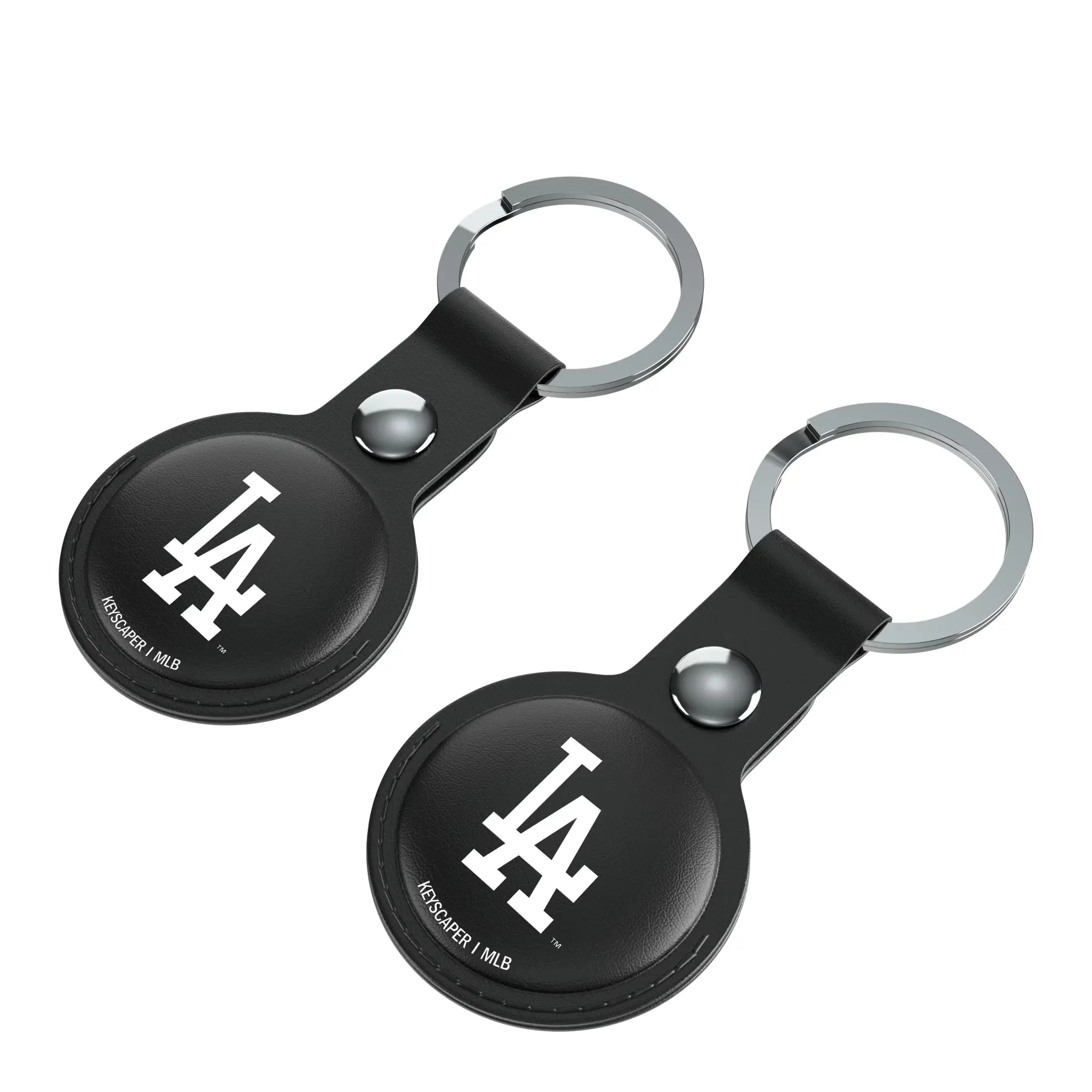 LA Dodgers Insignia AirTag Black Airtag Holder 2-Pack - Isometric View