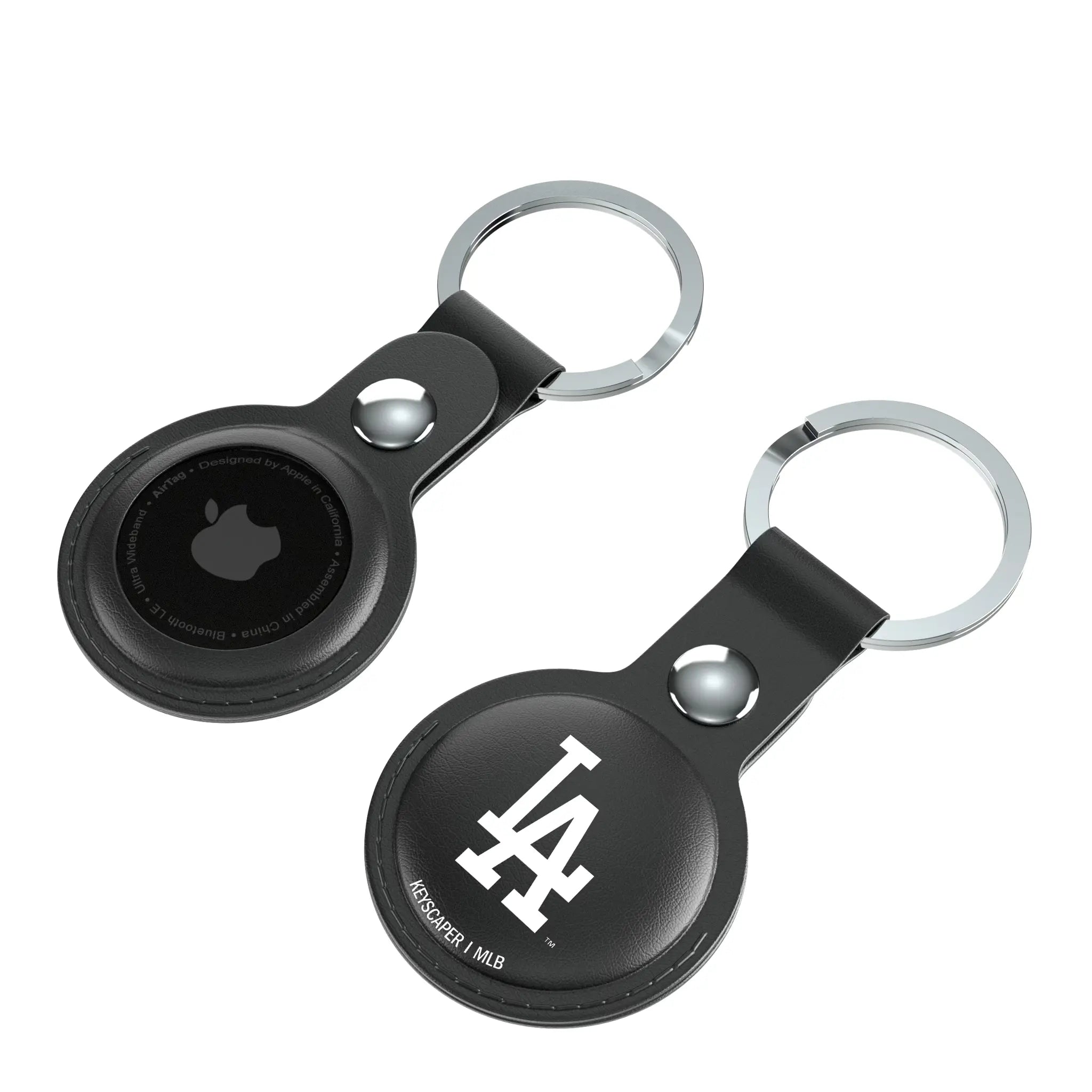 LA Dodgers Insignia AirTag Black Airtag Holder 2-Pack - Isometric View