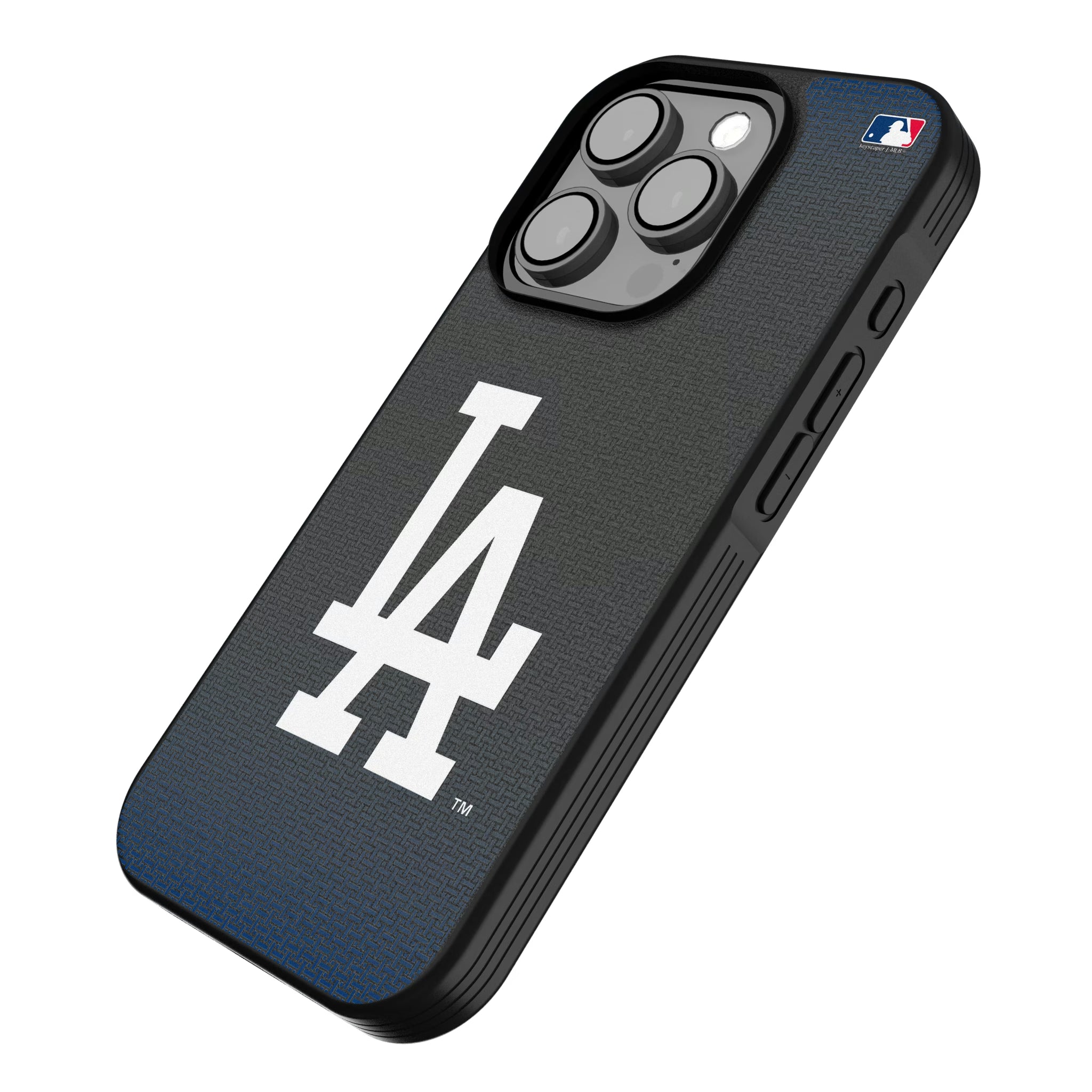 LA Dodgers Linen iPhone Bump Phone Case for Apple iPhone - Isometric View