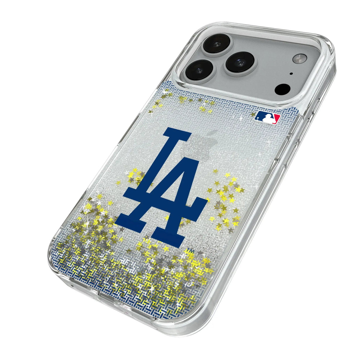LA Dodgers Linen iPhone Glitter Phone Case for Apple iPhone - Isometric View#Device_iPhone 18 Pro
