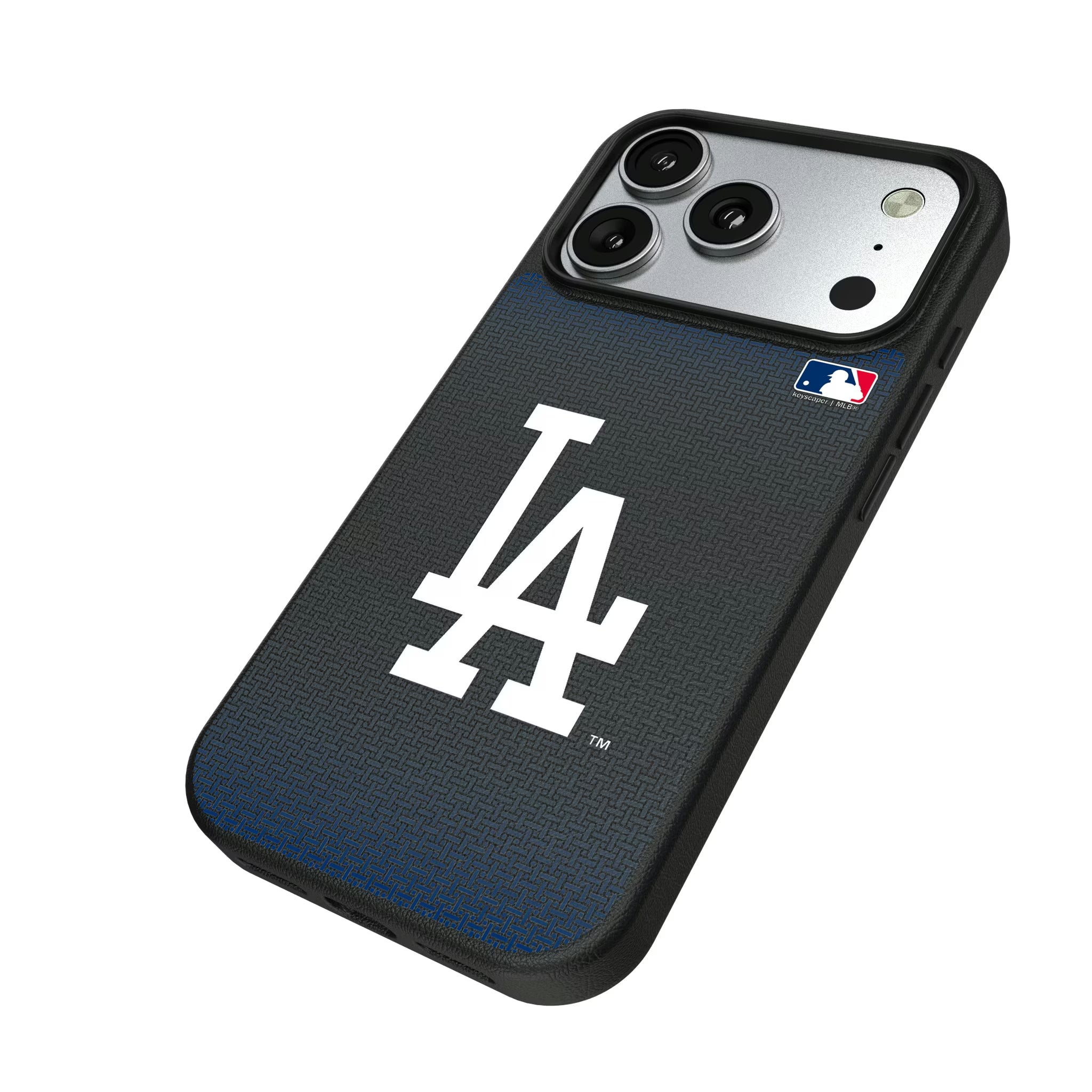 LA Dodgers Linen iPhone MagSafe Compatible Phone Case for Apple iPhone - Isometric View#Device_iPhone 17 Pro