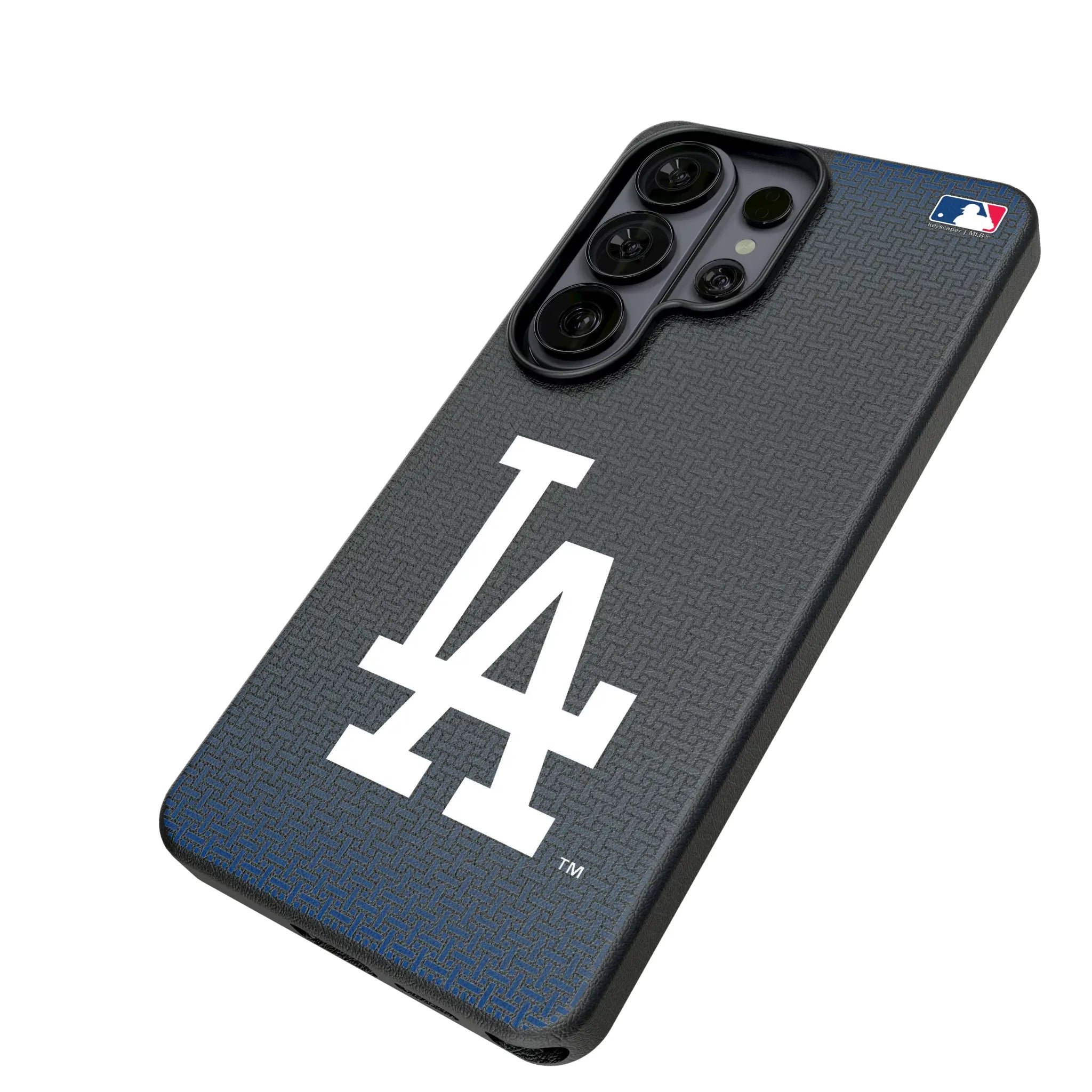 LA Dodgers Linen Galaxy MagSafe Compatible Phone Case for Samsung Galaxy - Isometric View#Device_Galaxy S26 Ultra