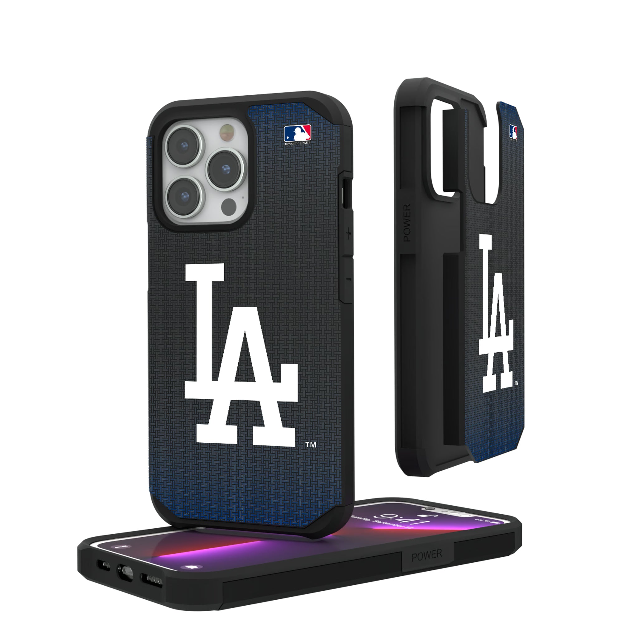 LA Dodgers Linen iPhone Rugged Phone Case for Apple iPhone#Device_iPhone 13 Pro