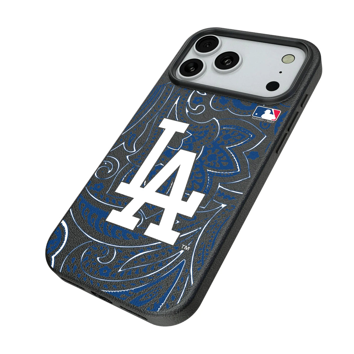 LA Dodgers Paisley iPhone MagSafe Compatible Phone Case for Apple iPhone - Isometric View#Device_iPhone 18 Pro Max