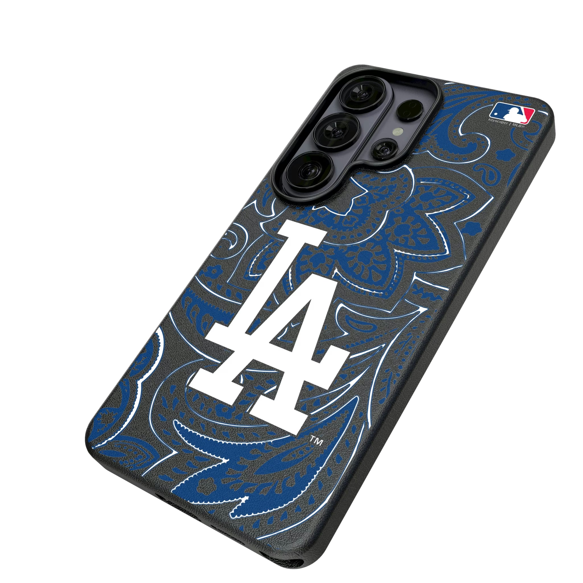 LA Dodgers Paisley Galaxy MagSafe Compatible Phone Case for Samsung Galaxy - Isometric View