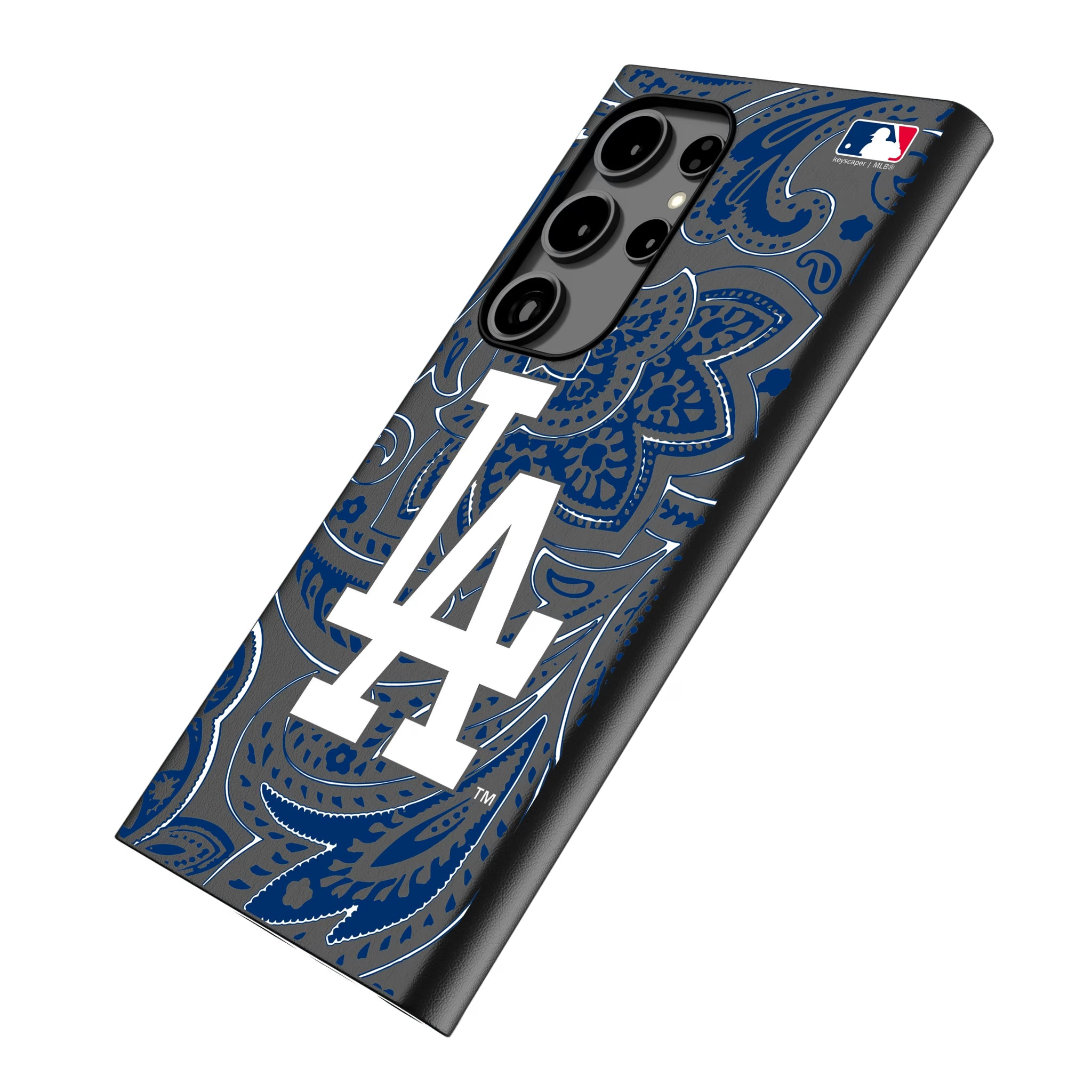 LA Dodgers Paisley Galaxy MagSafe Compatible Phone Case for Samsung Galaxy - Isometric View