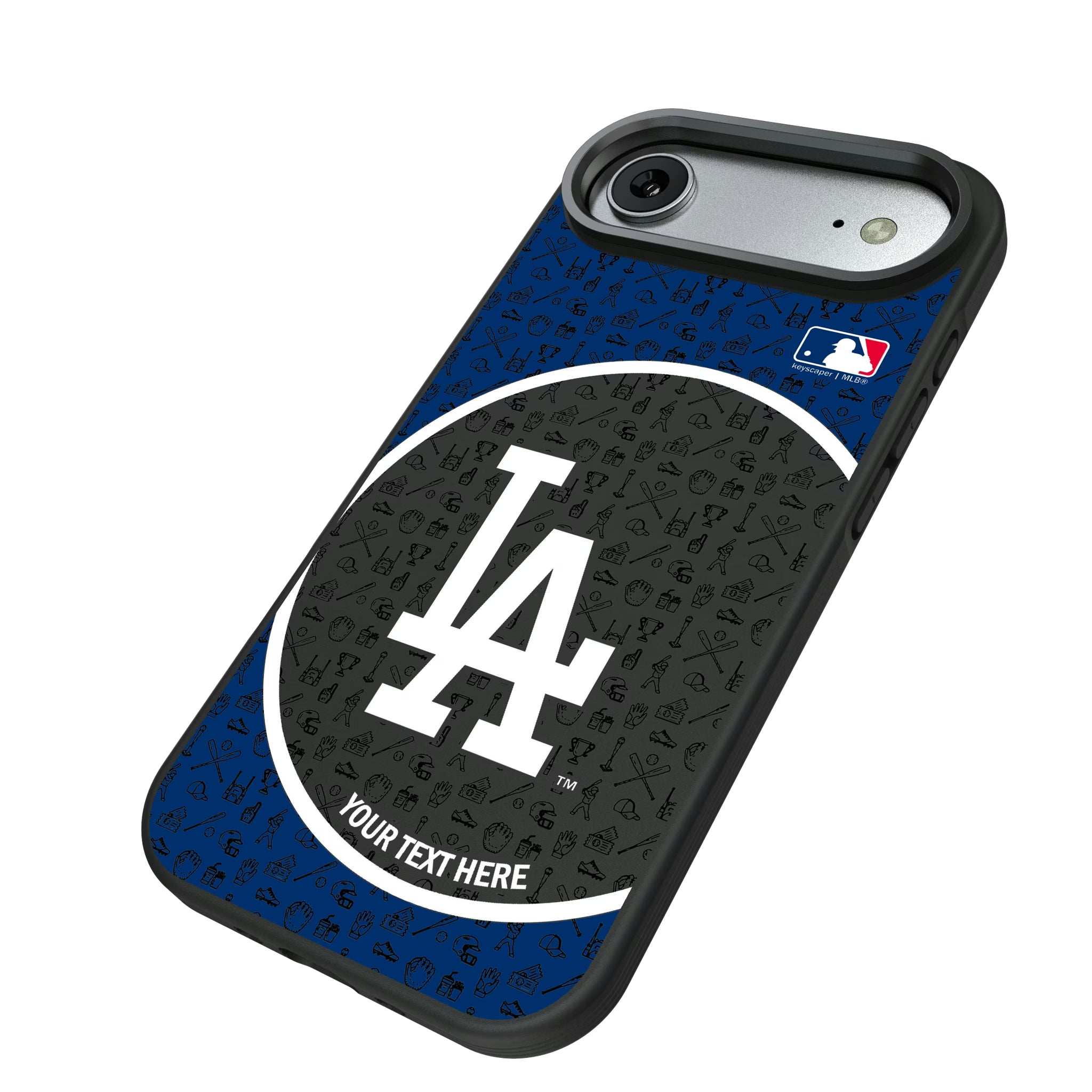 LA Dodgers Personalized Circle iPhone Bump Phone Case for Apple iPhone - Isometric View#Device_iPhone Air