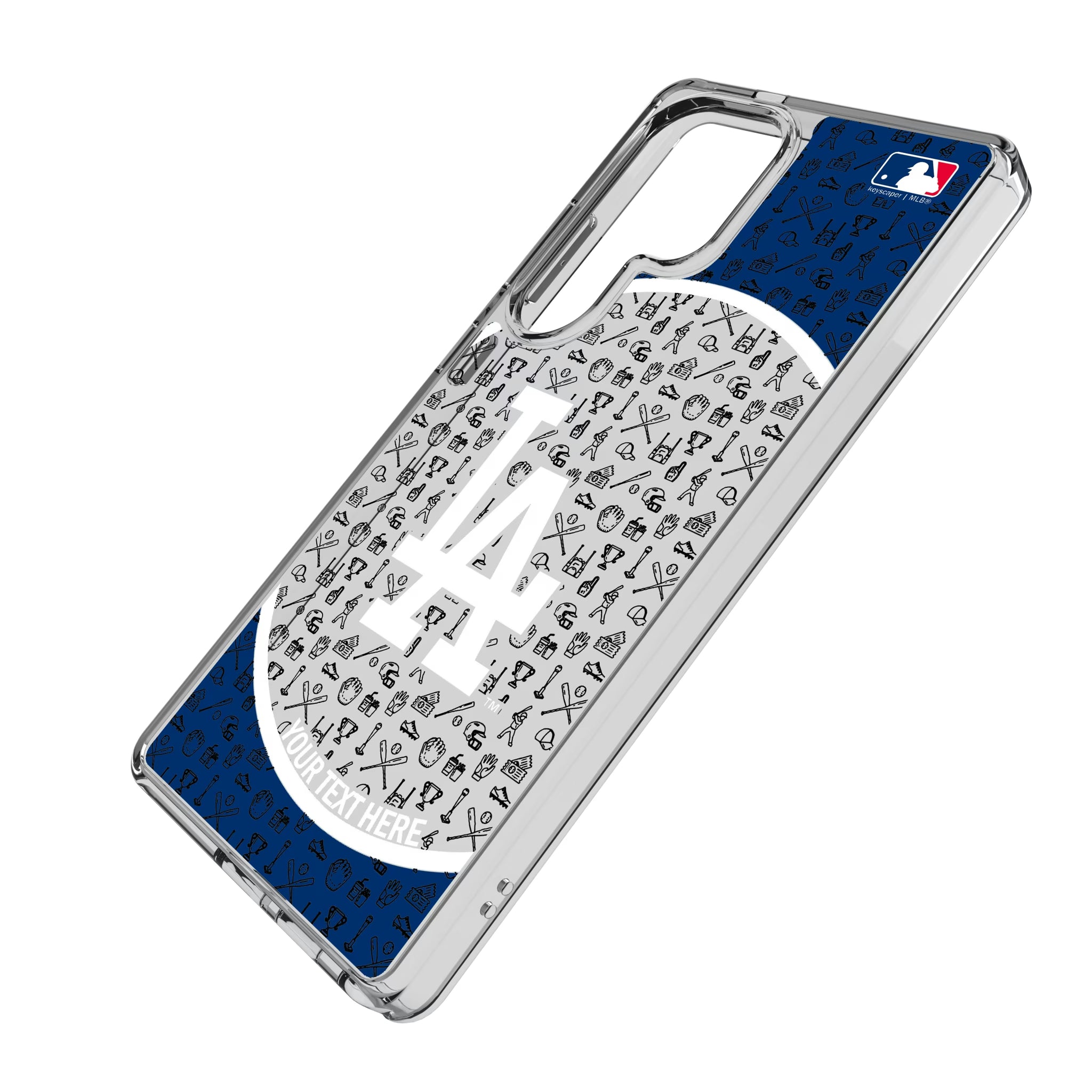 LA Dodgers Personalized Circle Galaxy Clear Phone Case for Samsung Galaxy - Isometric View