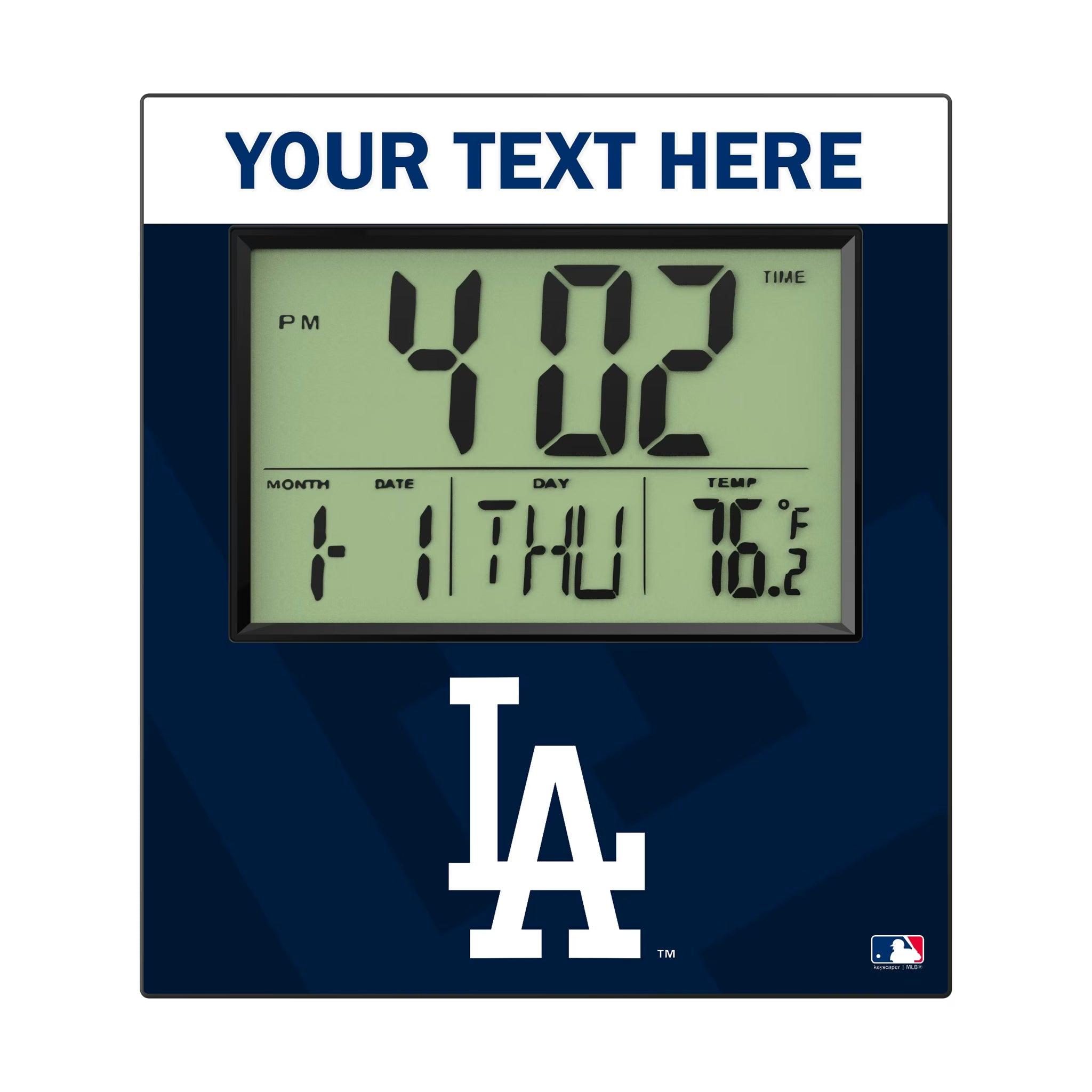 LA Dodgers Personalized Color Block Wall Clock
