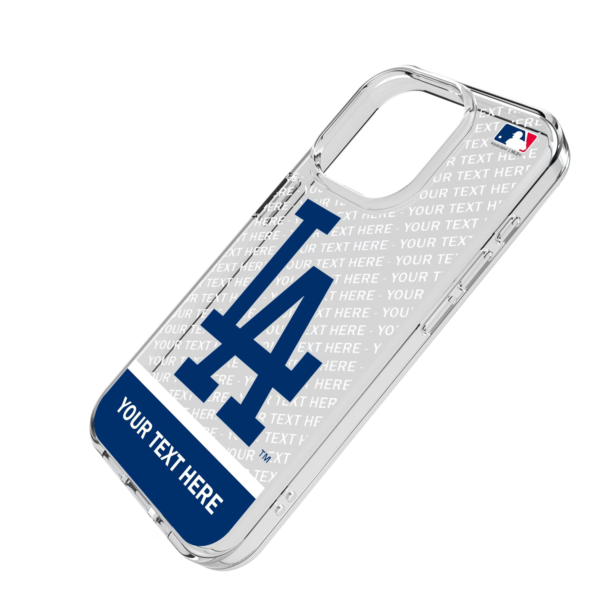 LA Dodgers Personalized EndZone Plus iPhone Clear Phone Case for Apple iPhone - Isometric View