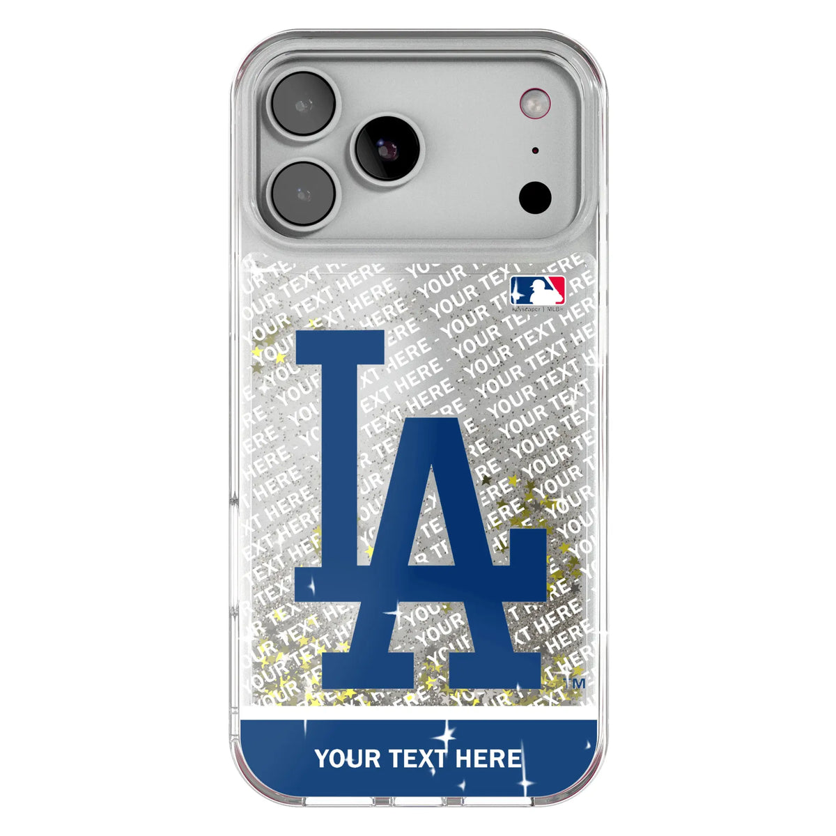 LA Dodgers Personalized EndZone Plus Glitter Phone Case for Apple iPhone