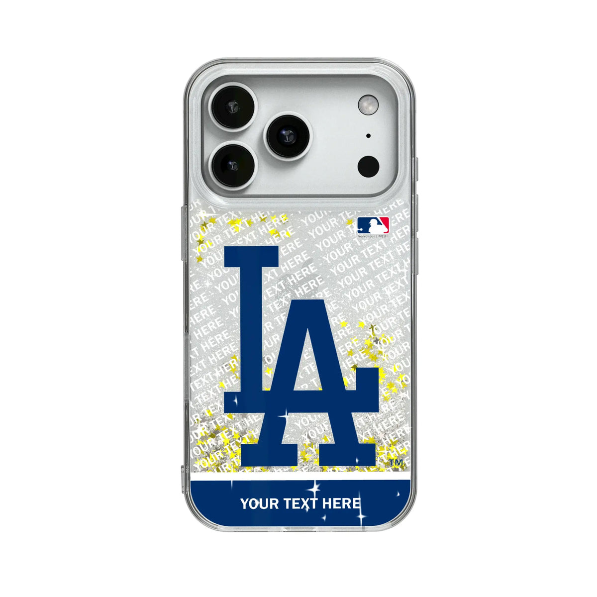 LA Dodgers Personalized EndZone Plus Glitter Phone Case for Apple iPhone
