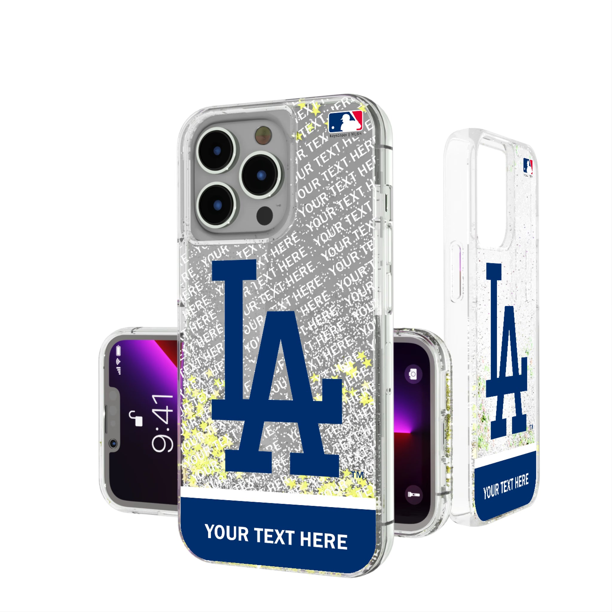 LA Dodgers Personalized EndZone Plus iPhone Glitter Phone Case for Apple iPhone
