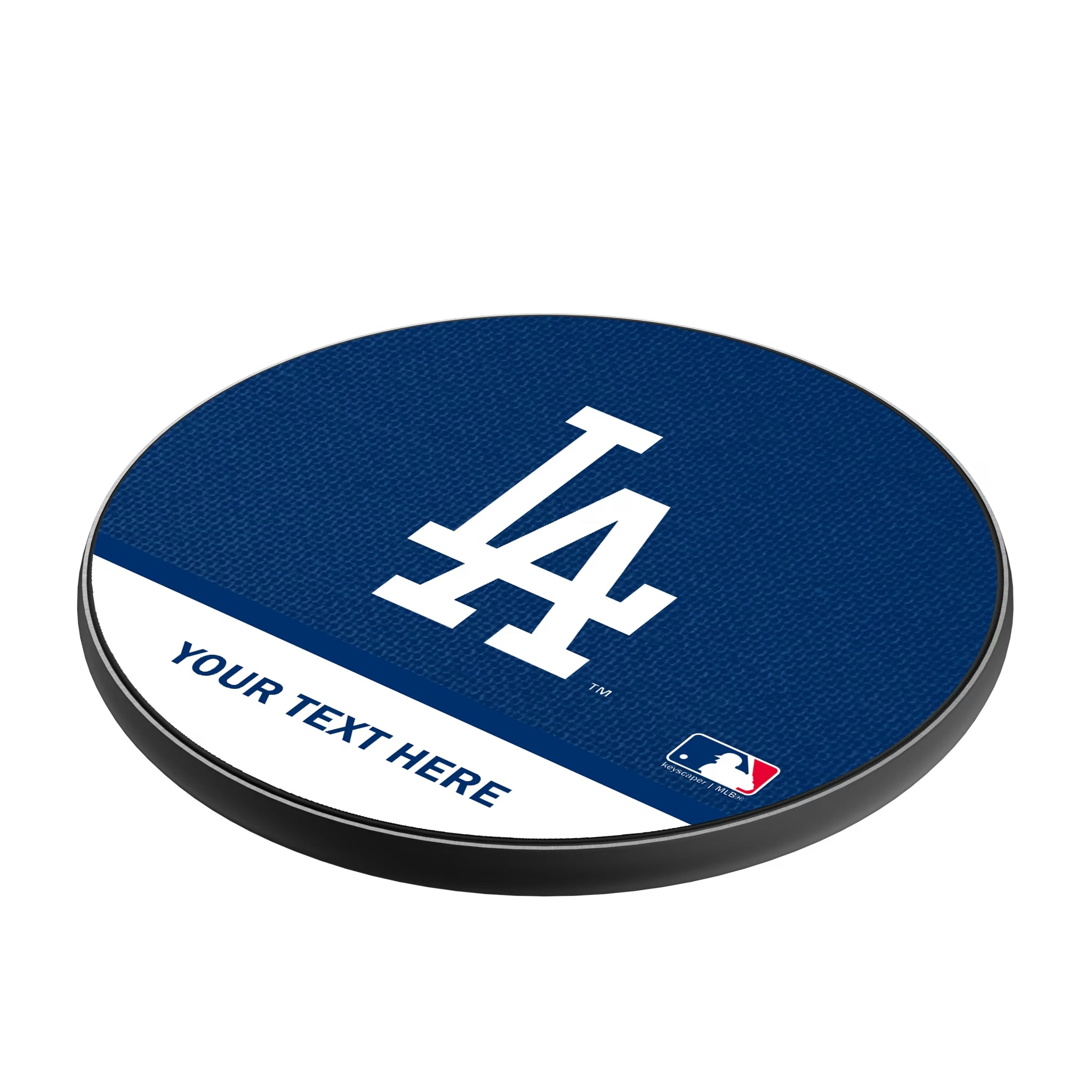 LA Dodgers Personalized Endzone Solid 15-Watt Wireless Charger - Isometric View