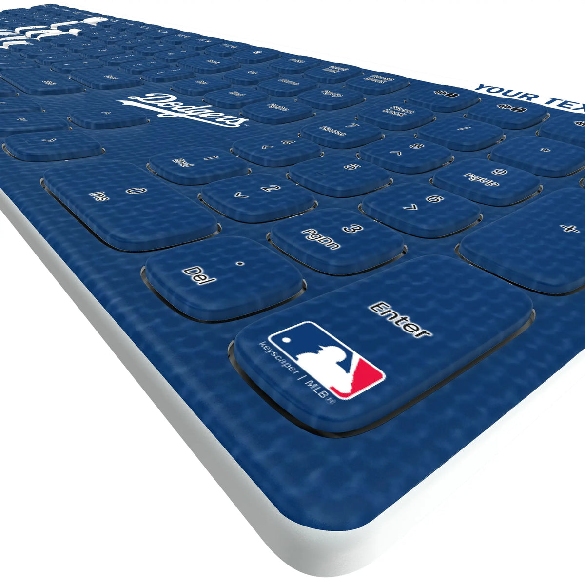 LA Dodgers Personalized Endzone Solid KKB605 Curved Wireless Keyboard - Detail